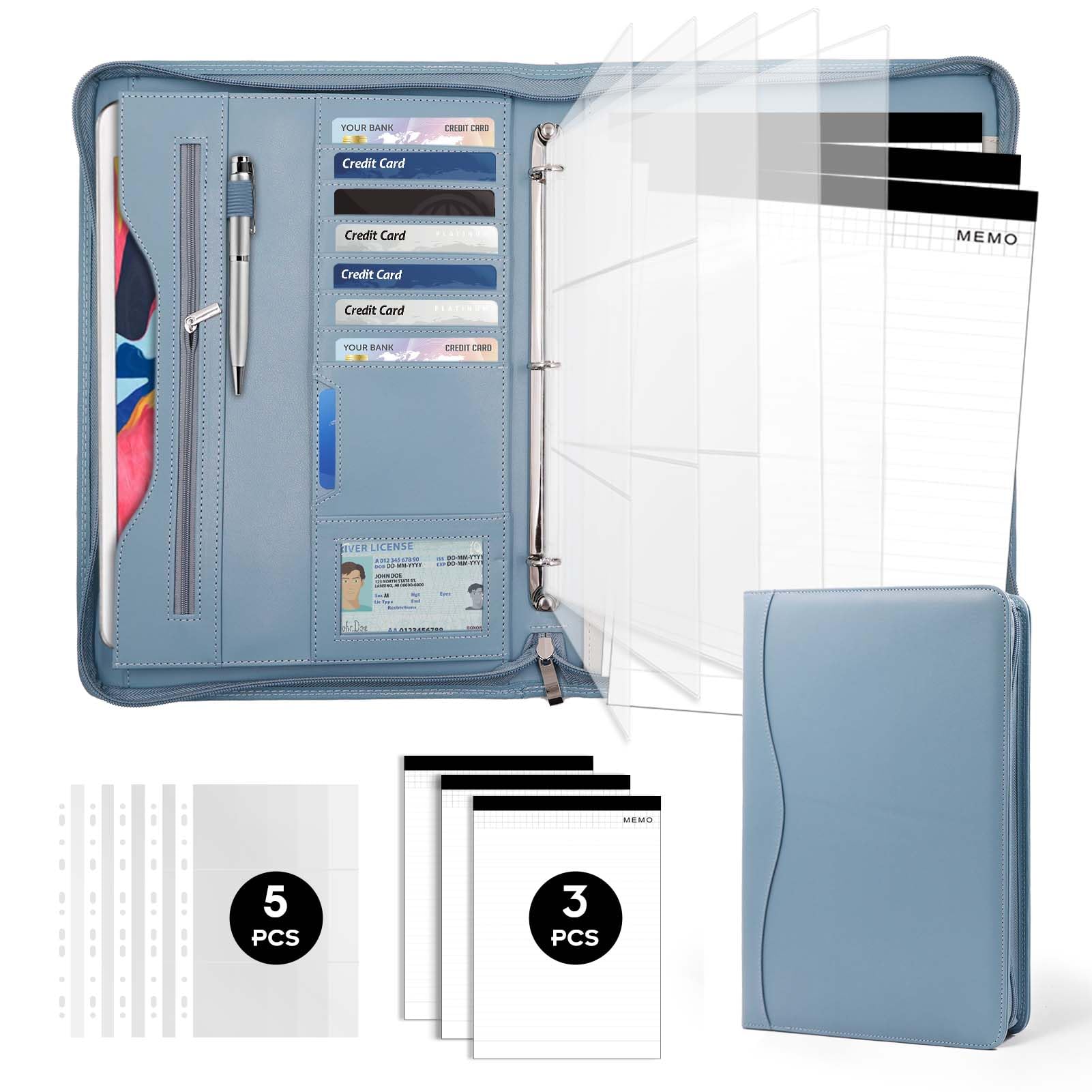 Padfolio Portfolio Binder - 3-Ring Leathario Portfolio Organizer