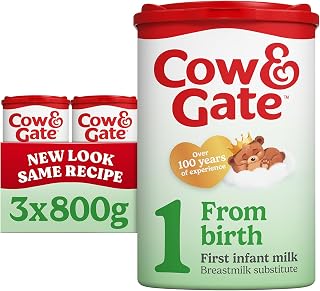Cow & Gate First Baby Milk Formula Suitable From Birth Pack of 3 x 800g