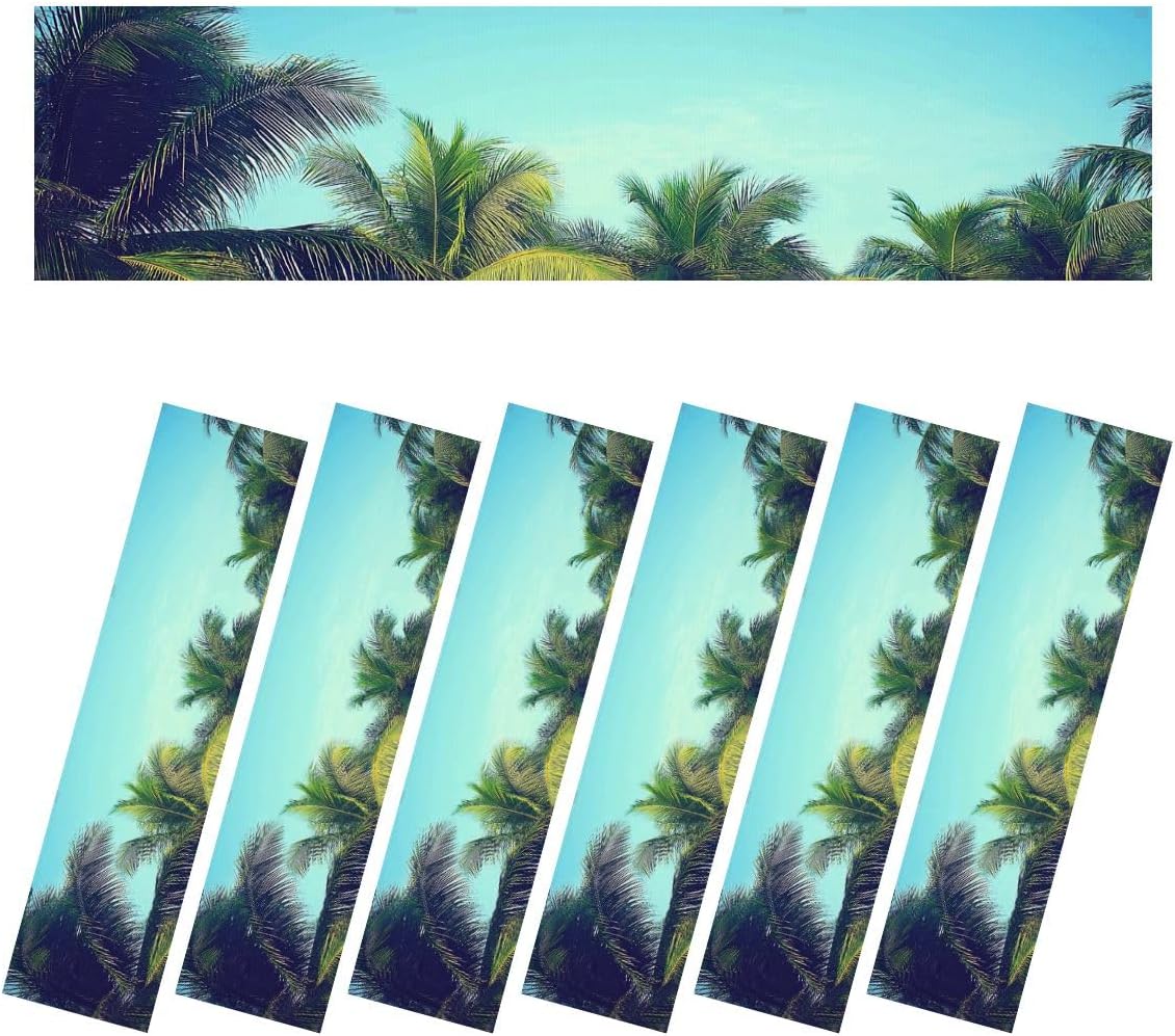 Fluorescent Light Covers for Ceiling Lights Coconut Palm Trees Tropical Beach Vintage Easy to Install Magnetic Light Filter for Classroom Office Hospitals School Home Decor
