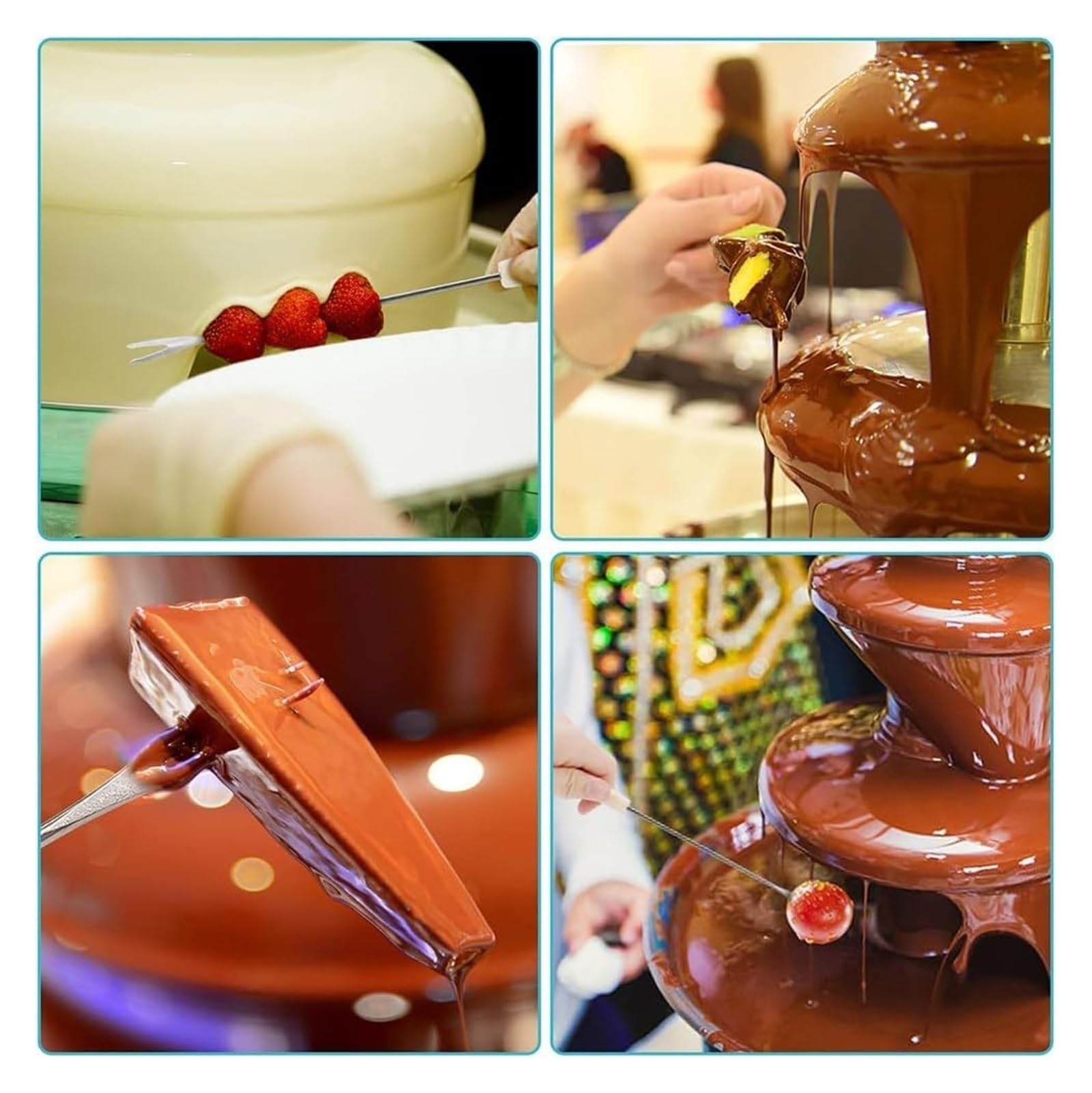 Mini fontaine à chocolat à 3 niveaux pour fêtes et réunions de famille avec flux continu fluide