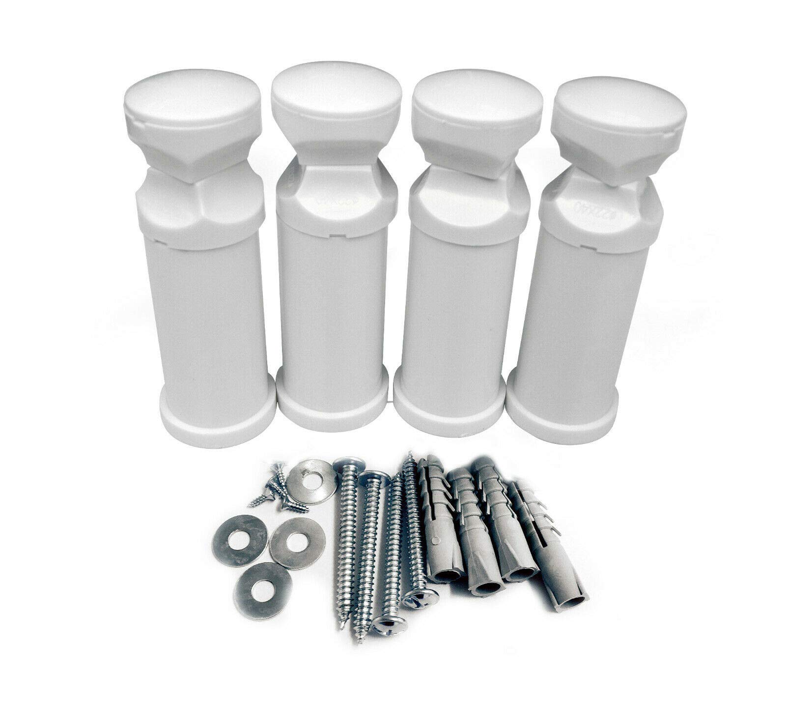Set of Universal Brackets for Heated Towel Rail Radiator (White)
