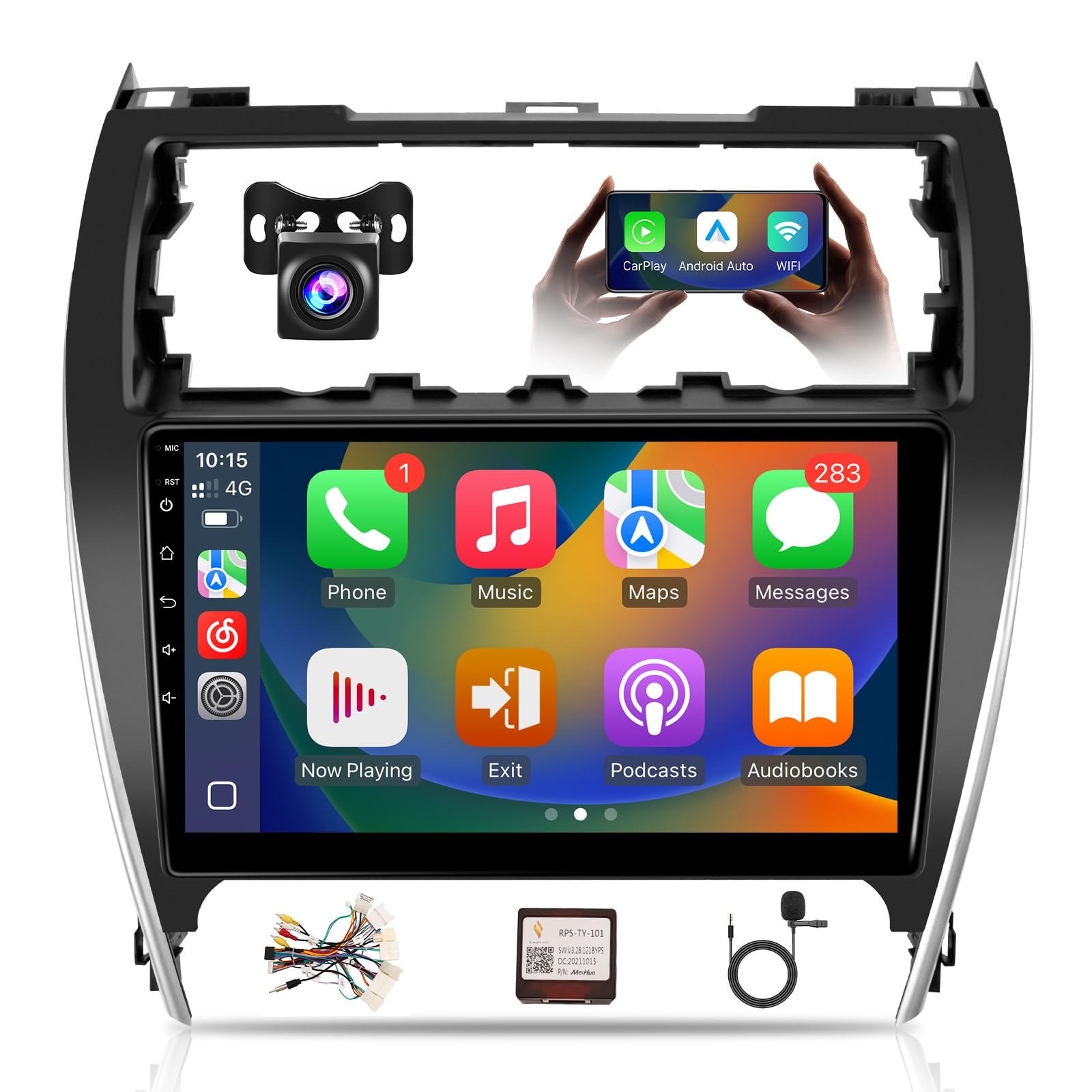 Android Car Stereo Radio for Toyota Camry 2012 2013 2014 (for J.B.L Version) Upgrade, 10.1'' Screen Head Unit with Wireless Carplay Android Auto Bluetooth GPS Backup Camera