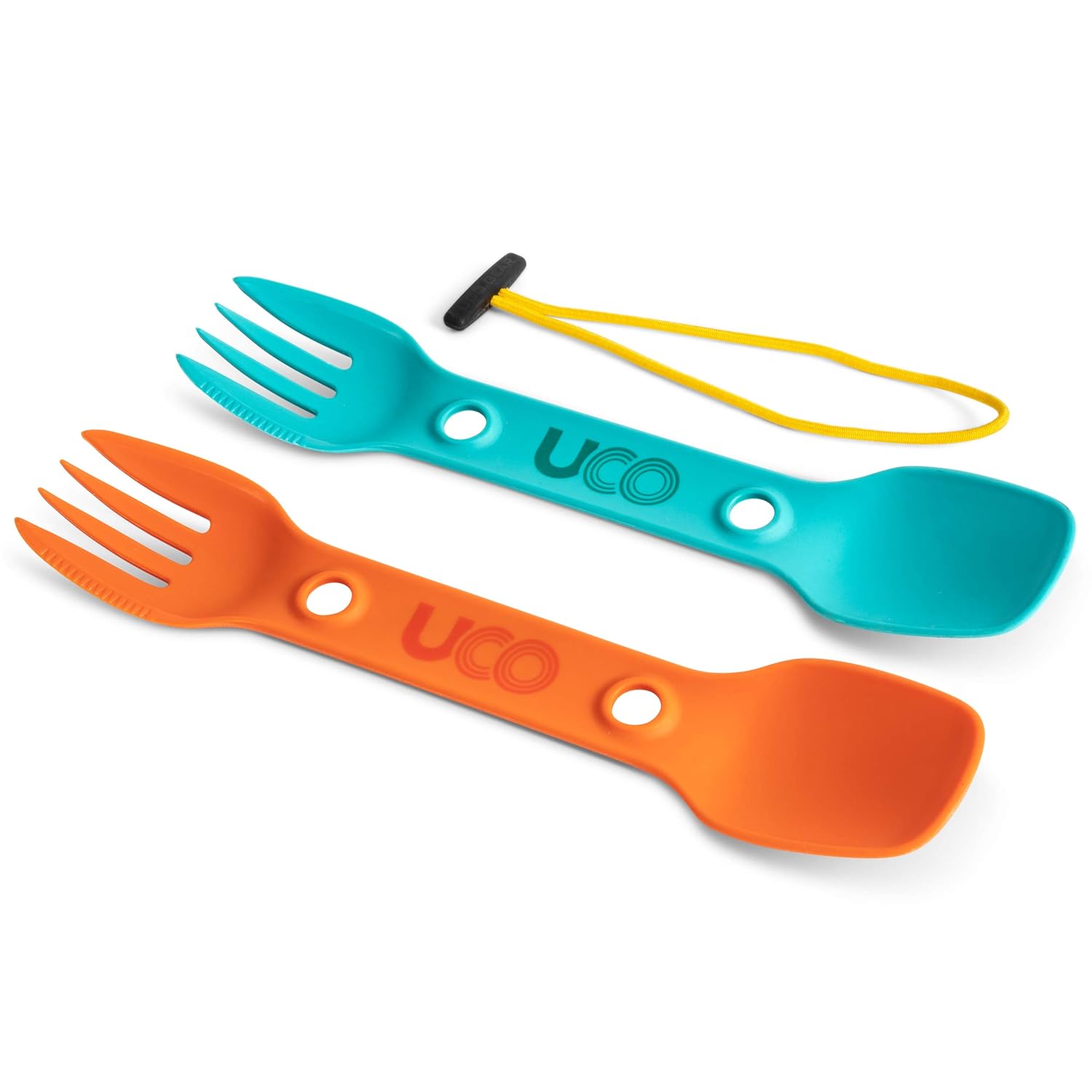 UCO Utility Spork 3-in-1 Combo Spoon-Fork-Knife Utensil 2-Pack Gold Sky Blue