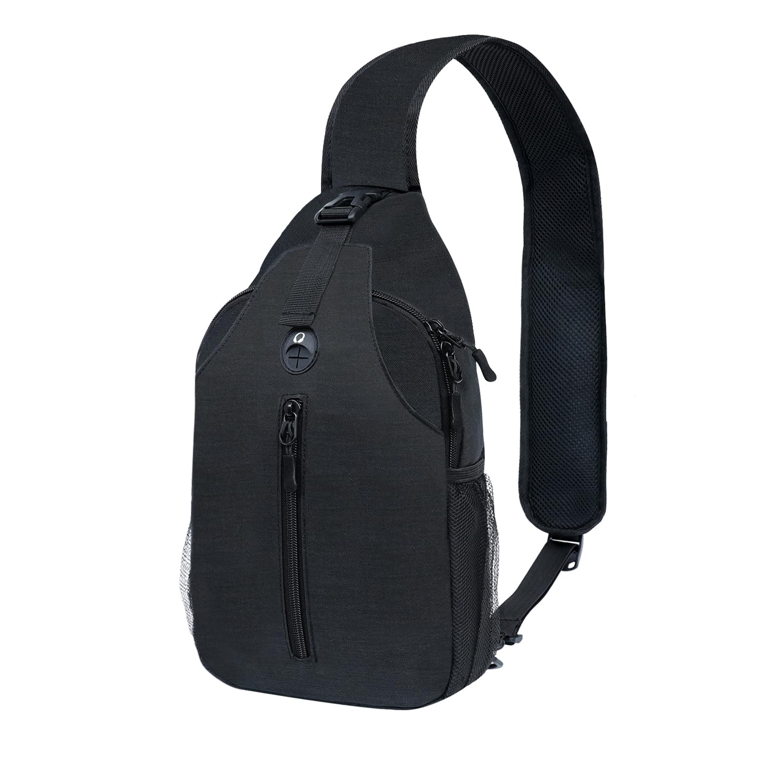 MonokiSling-Bag Crossbody-Bag Women-Men Backpack-Daypack - Hiking Chest Travel with Water Bottle Pocket Adjustable Strap Multiple Layers Black