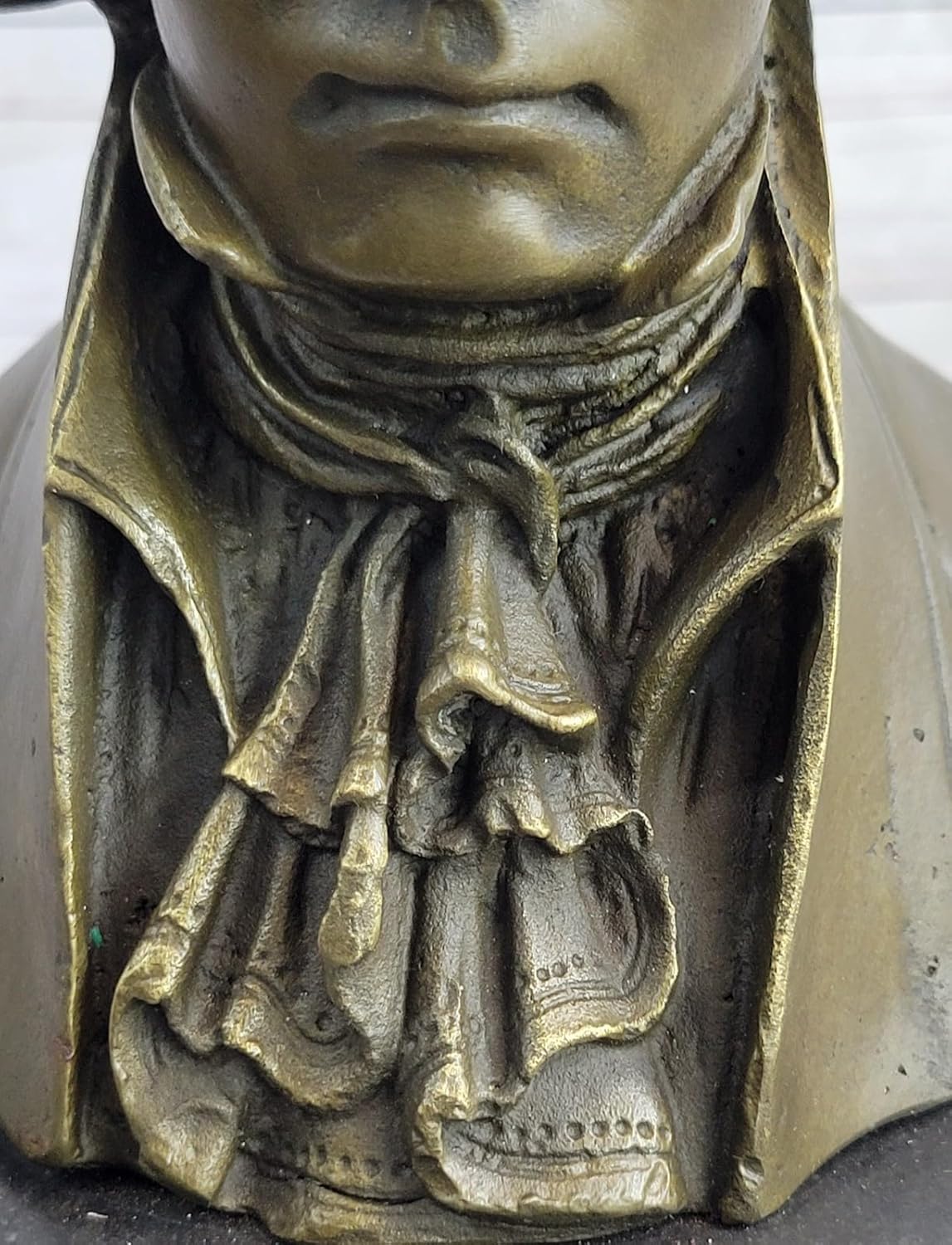 Ludwig Van Beethoven Bust Figurine Sculpture Statue - European Made Cast Bronze Statue Gift for Home Office by Finery Bronze