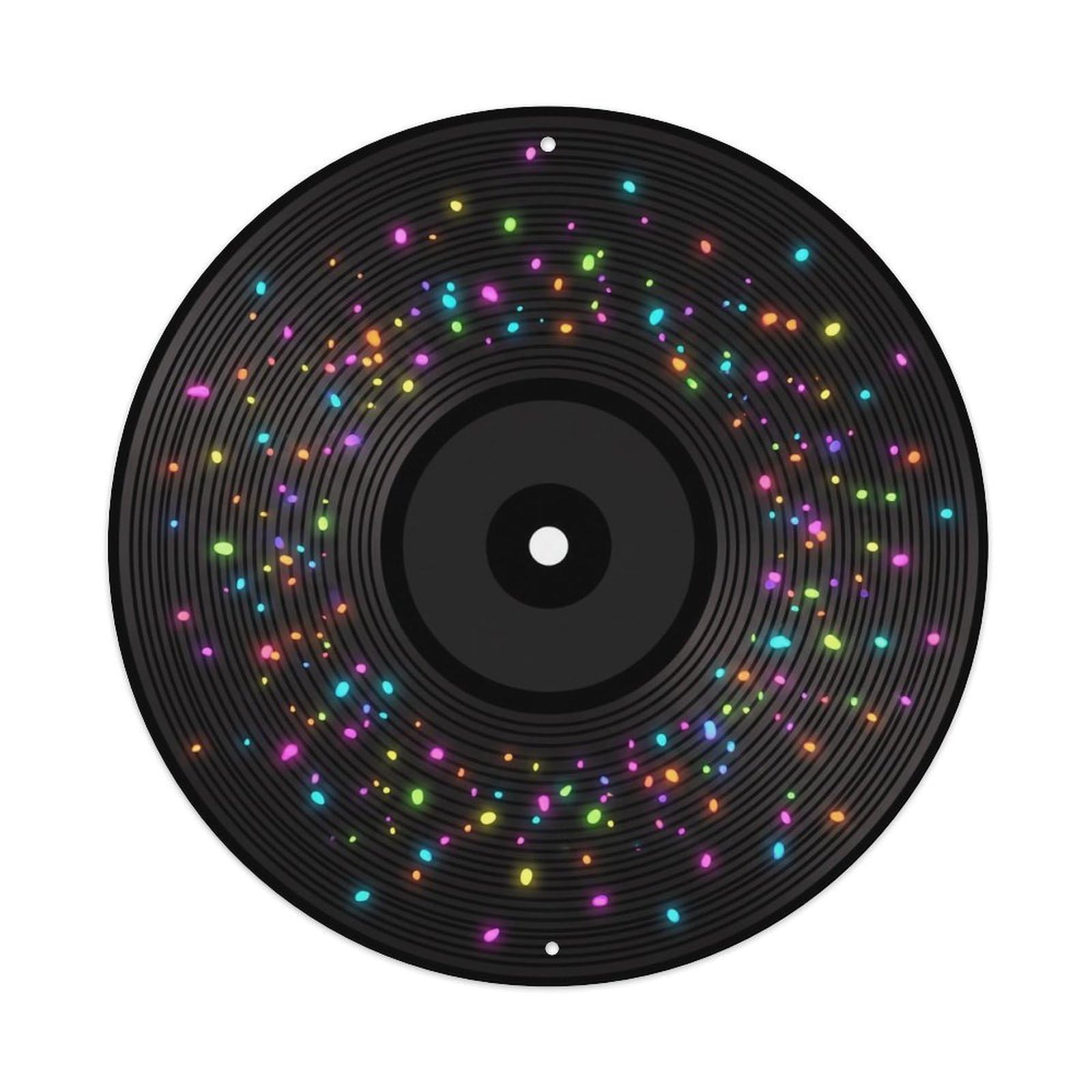 Colorful Music Vinyl Records Floating Bright Particles Metal Tin Sign