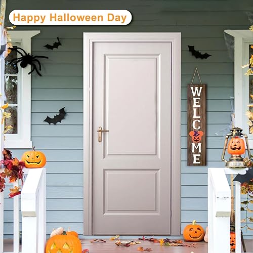 Miniatura 7 de Cartel de 15.7 pulgadas para el hogar intercambiable de temporada con diseño de ratón para porche delantero, 18 piezas intercambiables colgantes