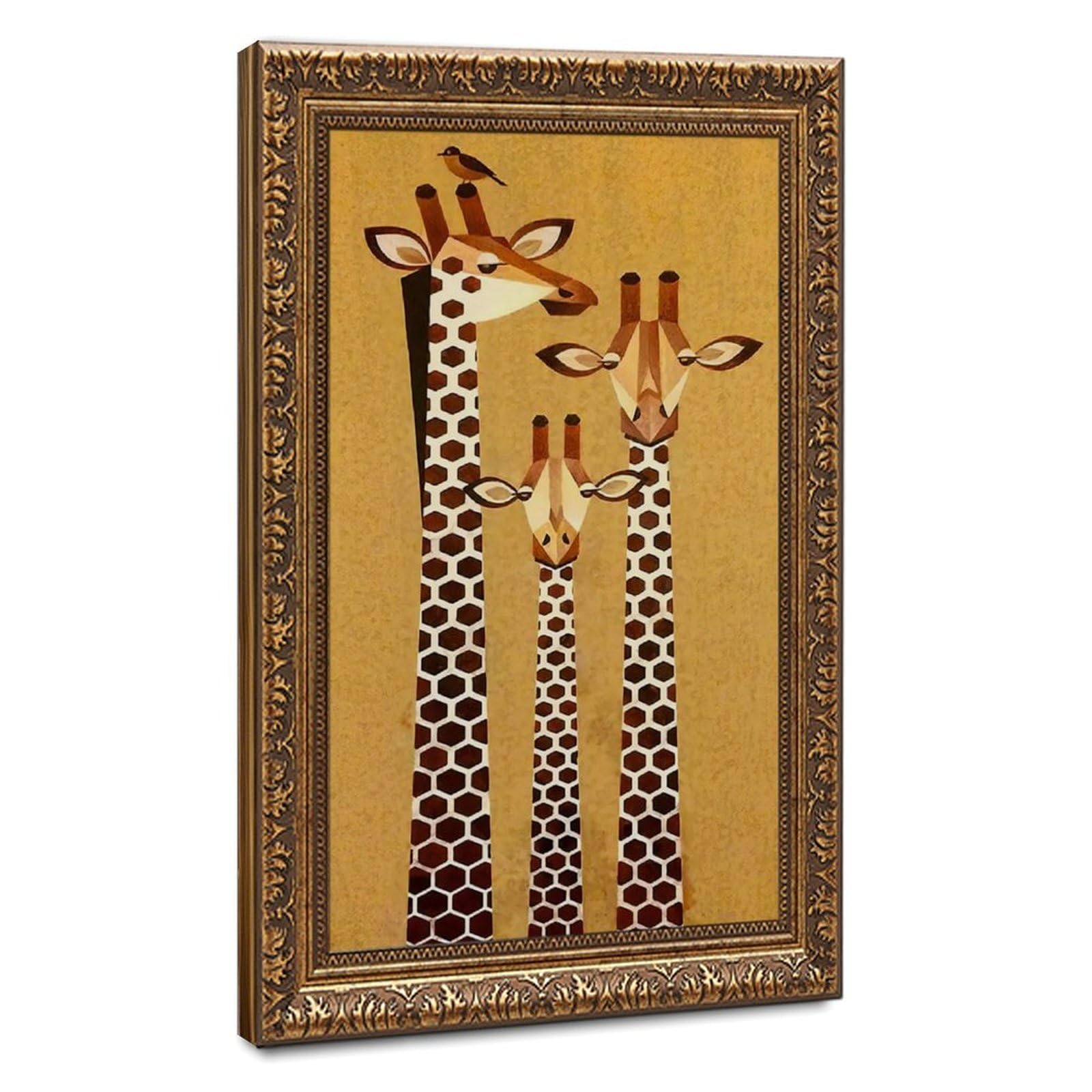Bareronor Modern Giraffe Canvas Poster Bedroom Decor Landscape Office Room Decor Gift 20" L X 30" W