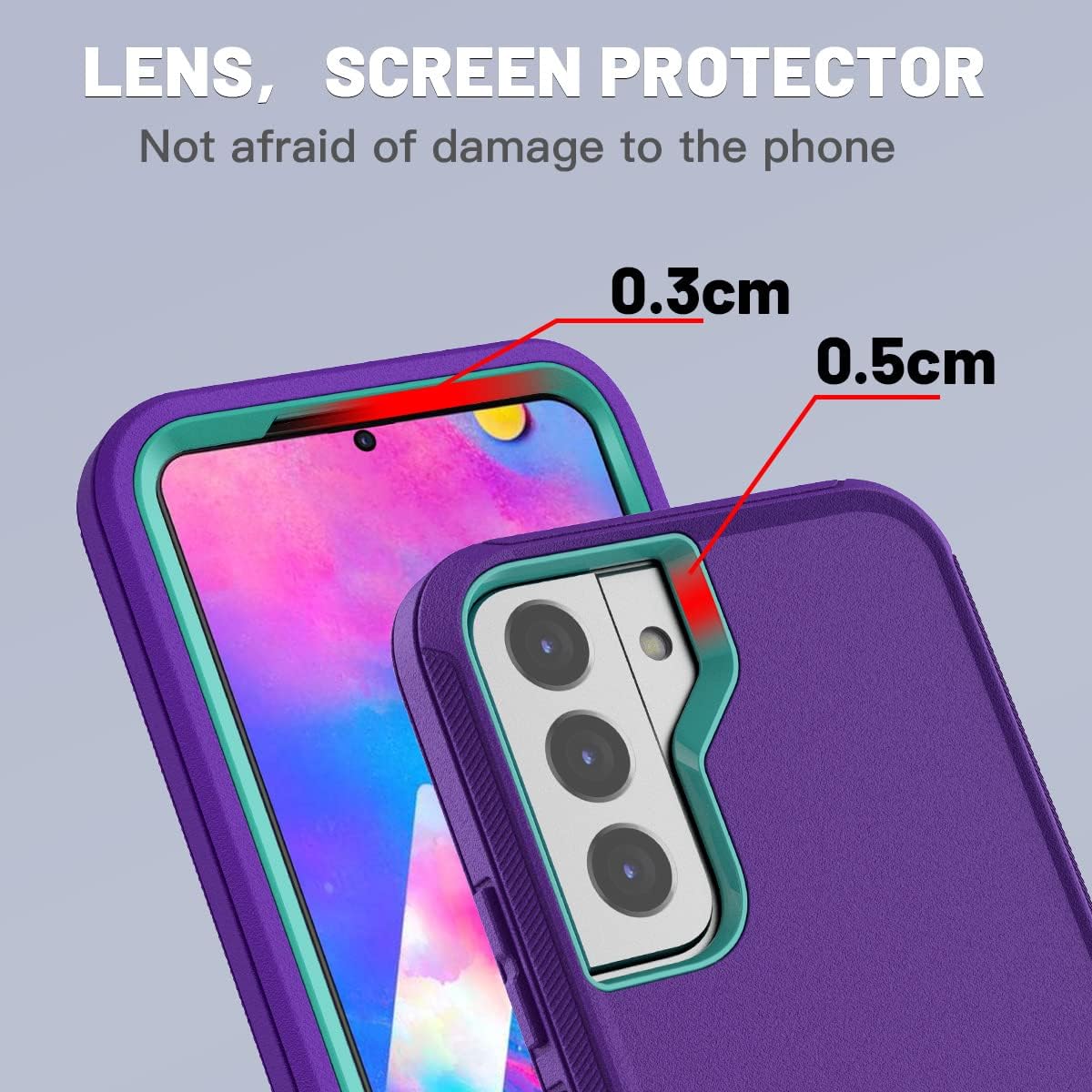 AICase for Galaxy S22 Plus Case with Screen Protector, Heavy Duty Drop Protection Full Body Rugged Shockproof/Dust Proof Military Protective Tough Durable Phone Cover for Samsung Galaxy S22 Plus 6.6“ - Image 5