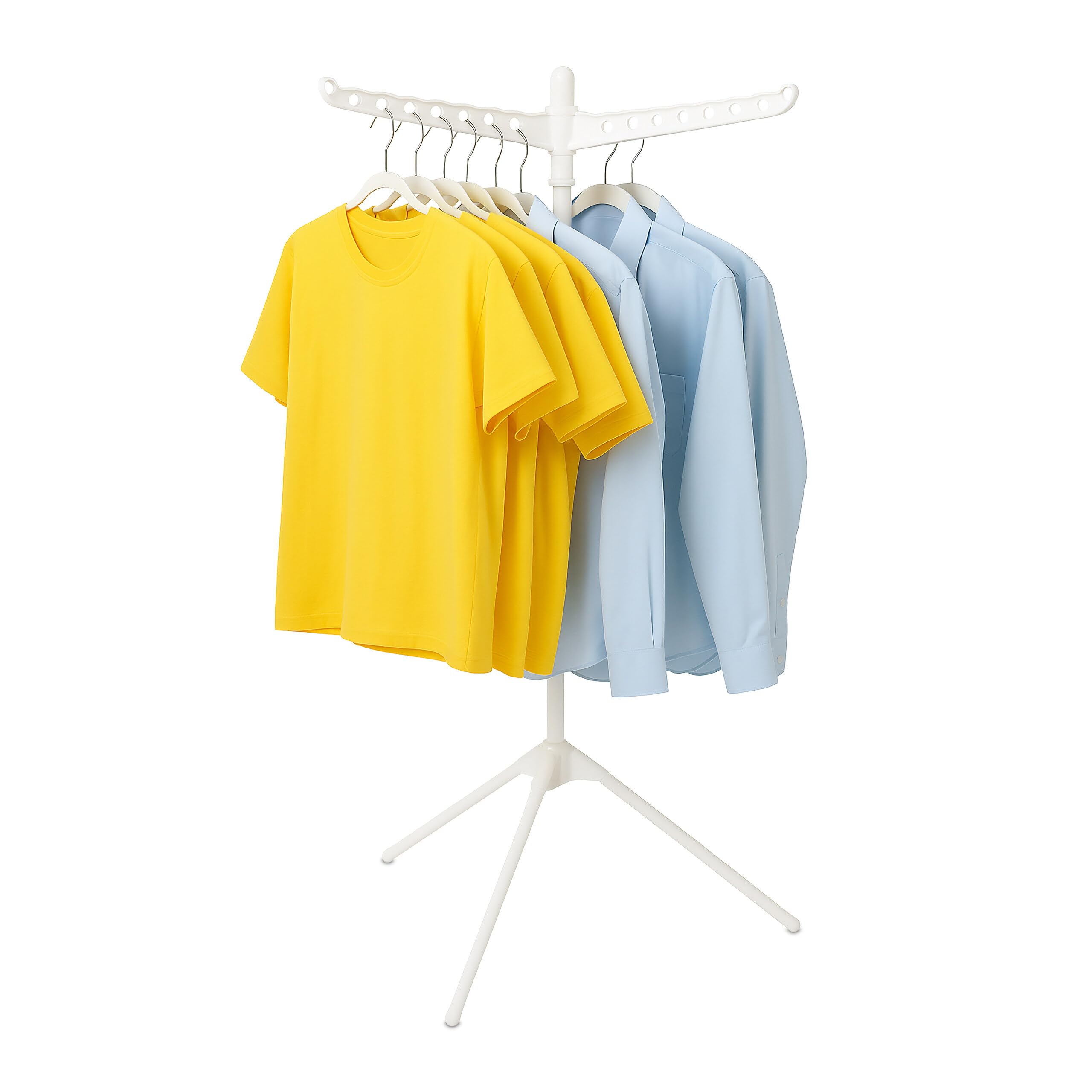 Relaxdays folding airer, for 27 hangers, load capacity up to 15 kg, drying rack, HxD: 143x56 cm, white