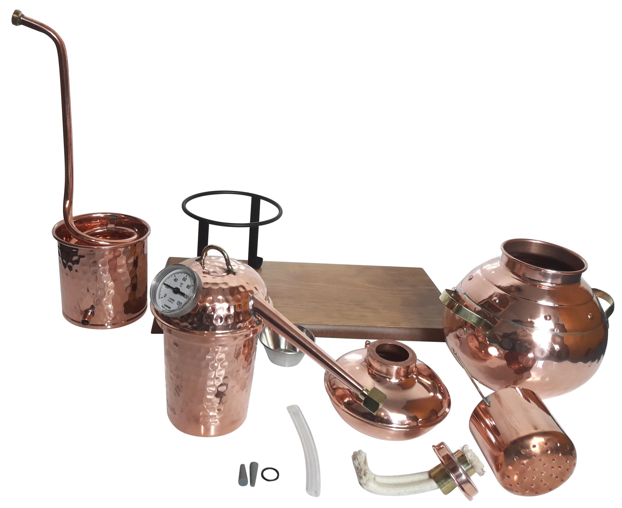 Destille 2 Liter Modell Kalif mit Aromakorb, Thermometer und Spiritusbrenner (Aktuelles Modell; Premiumedition II)
