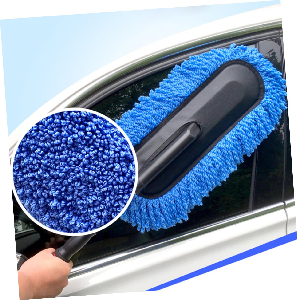 Autostaubbürste Ergonomisches Design 2 Stück mit Flexiblem Edelstahl Teleskopgriff für Effektive Reinigung von Auto und Fahrrad für Hausgebrauch
