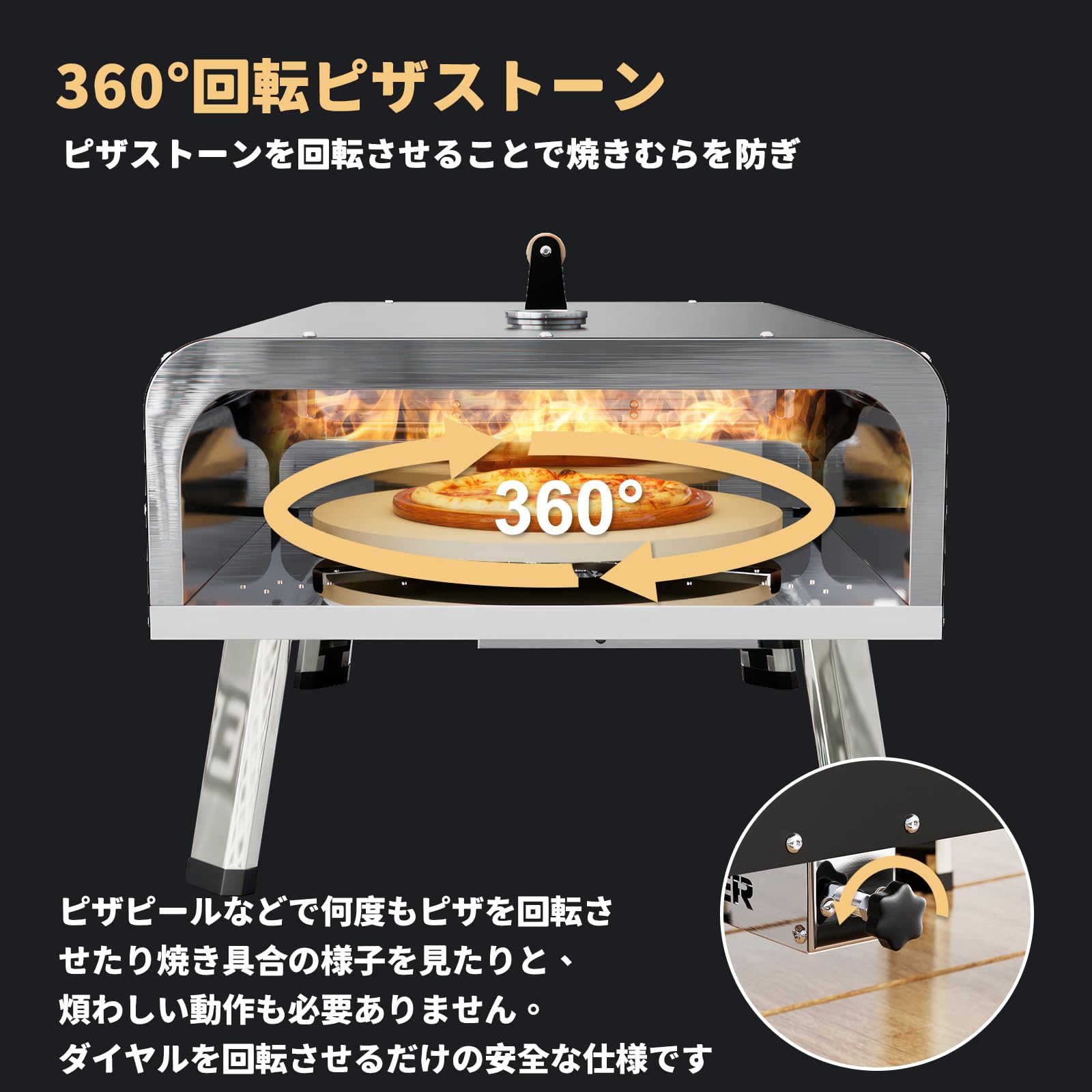 Amazon | ピザ窯、Meulbaty ガスピザ窯 ピザ釜 16インチ【約直径40cmの 