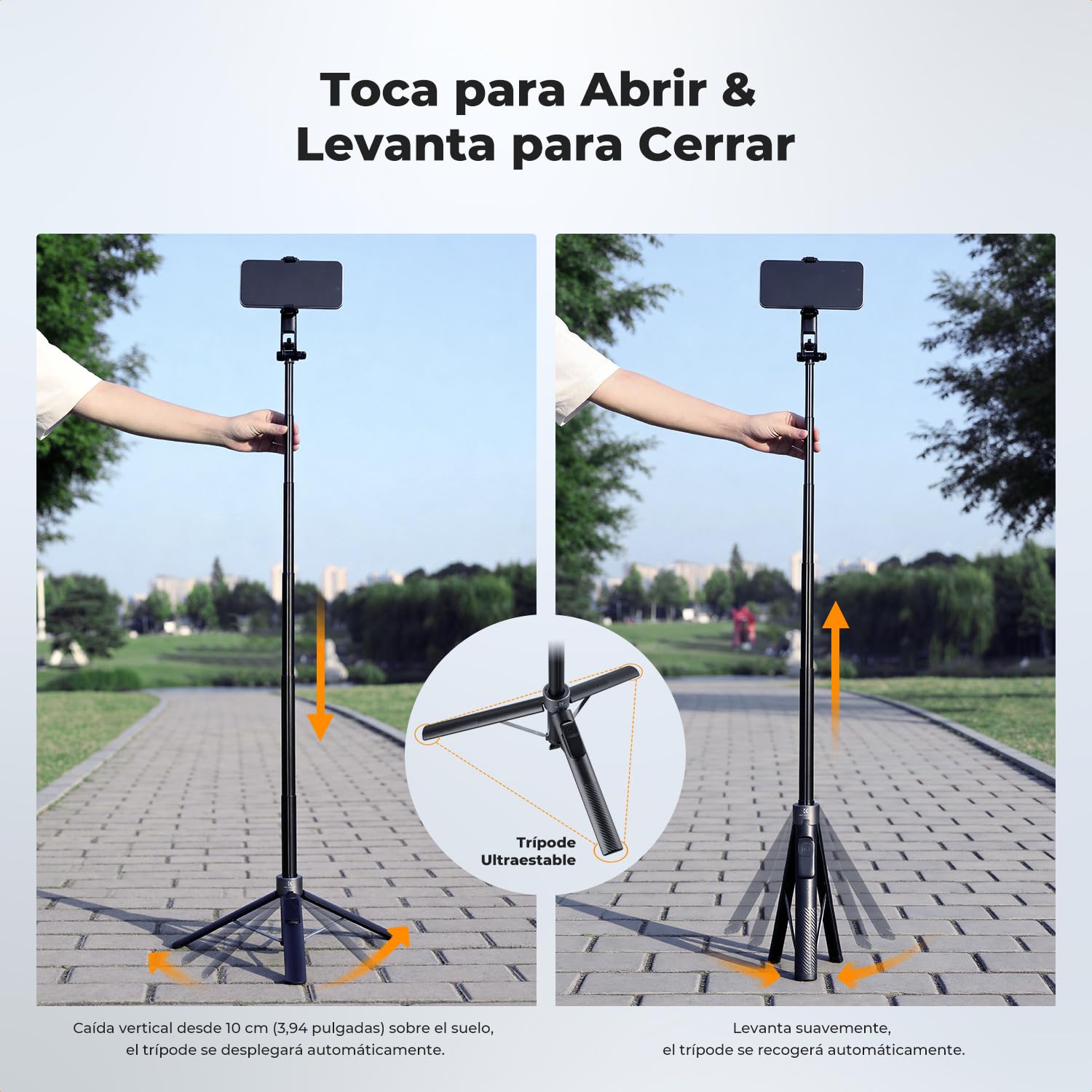 K&F CONCEPT TF08 180cm Trípode para Movil, 3-en-1 Palo de Selfie Magnético+Clip+Tornillo 1/4", Trípode Magnético Rotatorio de 360°, Compatible con iPhone 17-12 y Android,dji OSMO 3/4,Luna Ultra