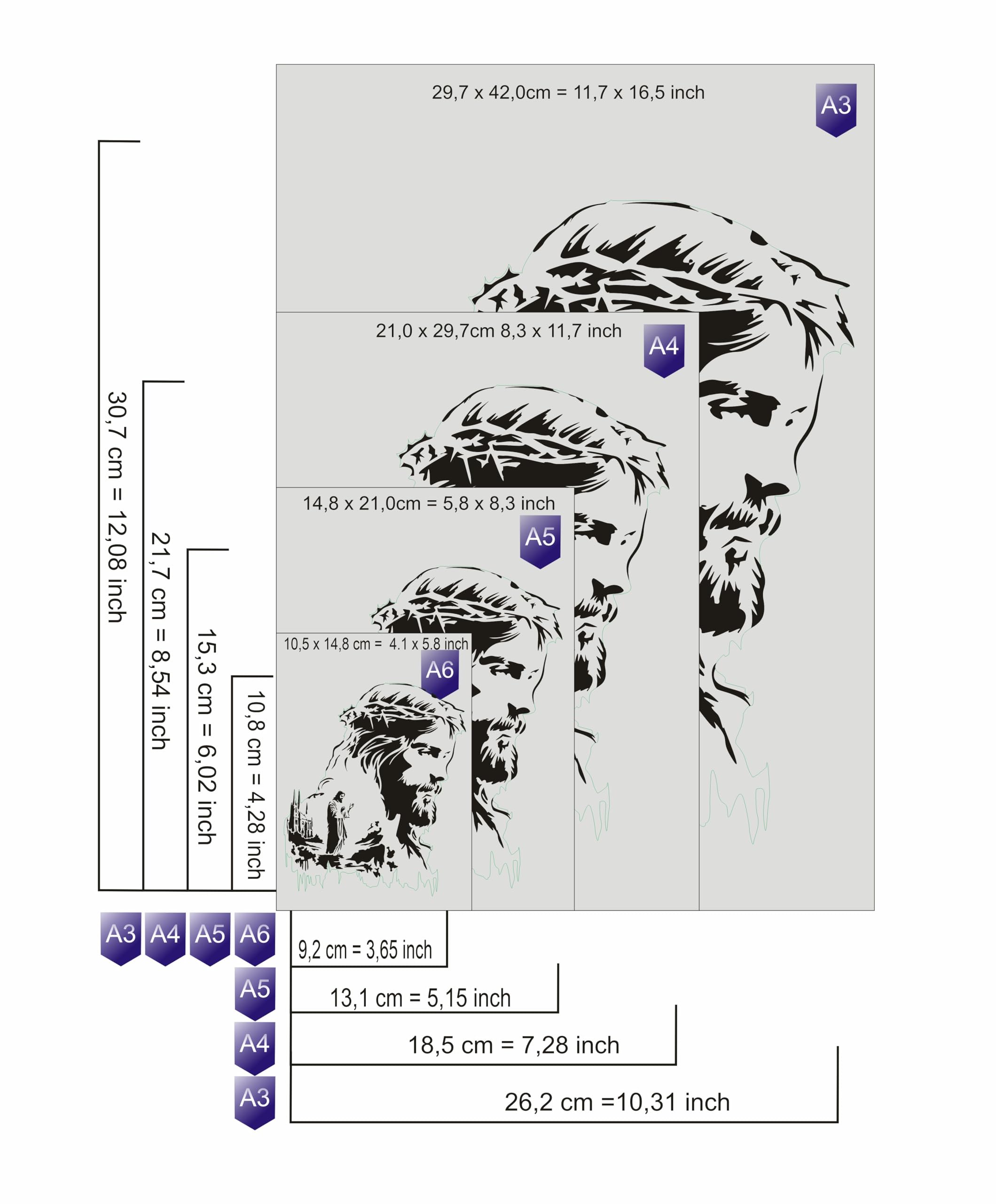 TS-003 Tattoo Style - Stencil per acrilico, aerografo, spray, vernici e pitture murali A3
