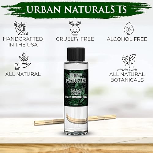 Miniatura 261 de Urban Naturals Reed Diffuser Oil Refill Ocean Mist Sea Salt with Salt Spray, Violet Leaf, Sea Grass, Driftwood 8 oz + Free Reed Sticks, Made in The
