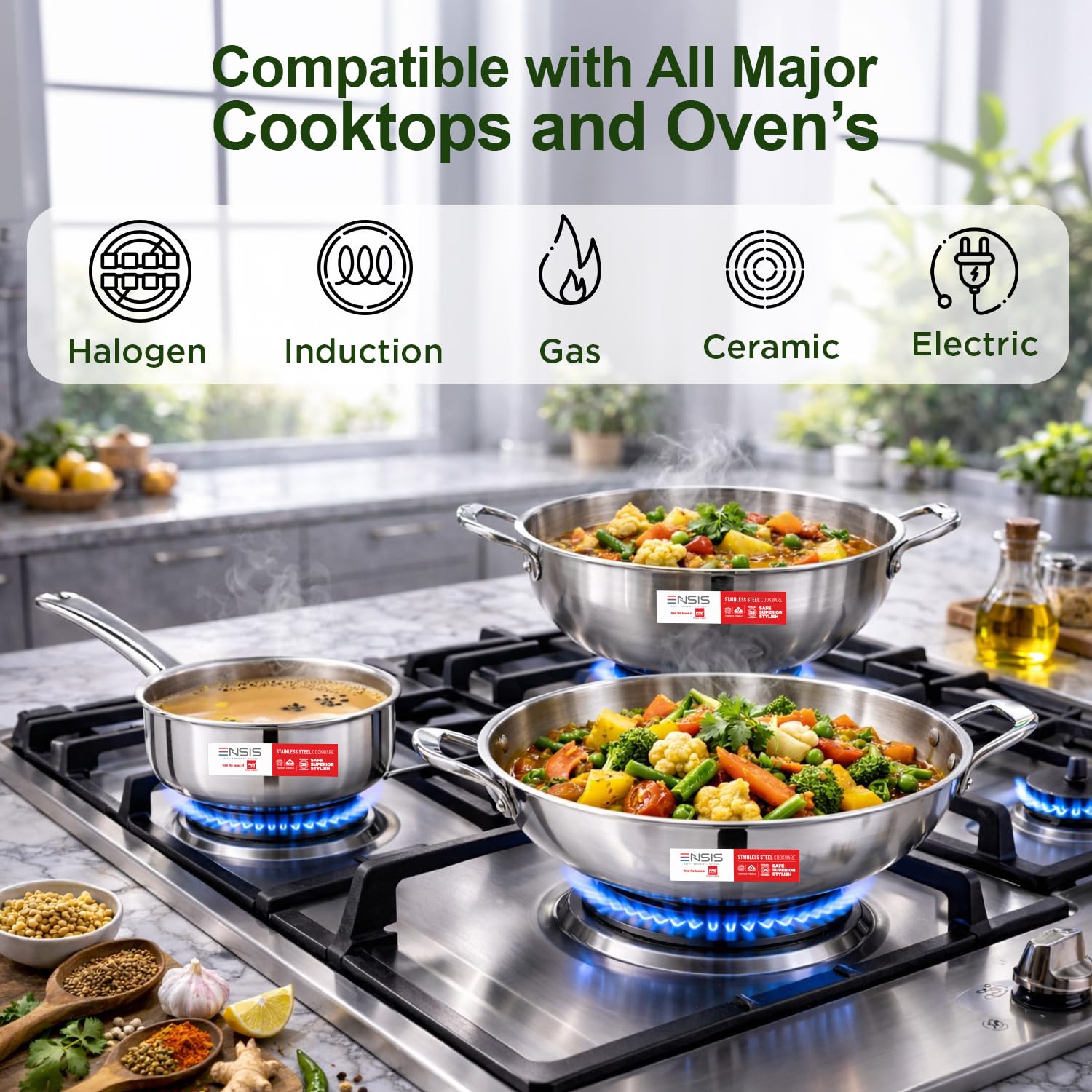 ENSIS triply Sauce pan with Lid | Stainless Steel Cookware | 1.14 Liter Sauce Pan for Tea | 14 cm Induction Saucepan Stainless Steel - 5 Year Warranty | Saucepan with lid (14 cm) — Amazon image 5
