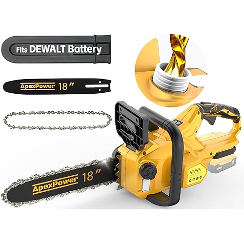 14 Inch Brushless Electric Chainsaw Cordless for Dewalt 20V Battery, Compact Chain Saw with Auto Oiler, Low Kickback, Battery Powered Chainsaw for Tree Trimming, Storm Clean-Up, Wood Cutting, Pruning