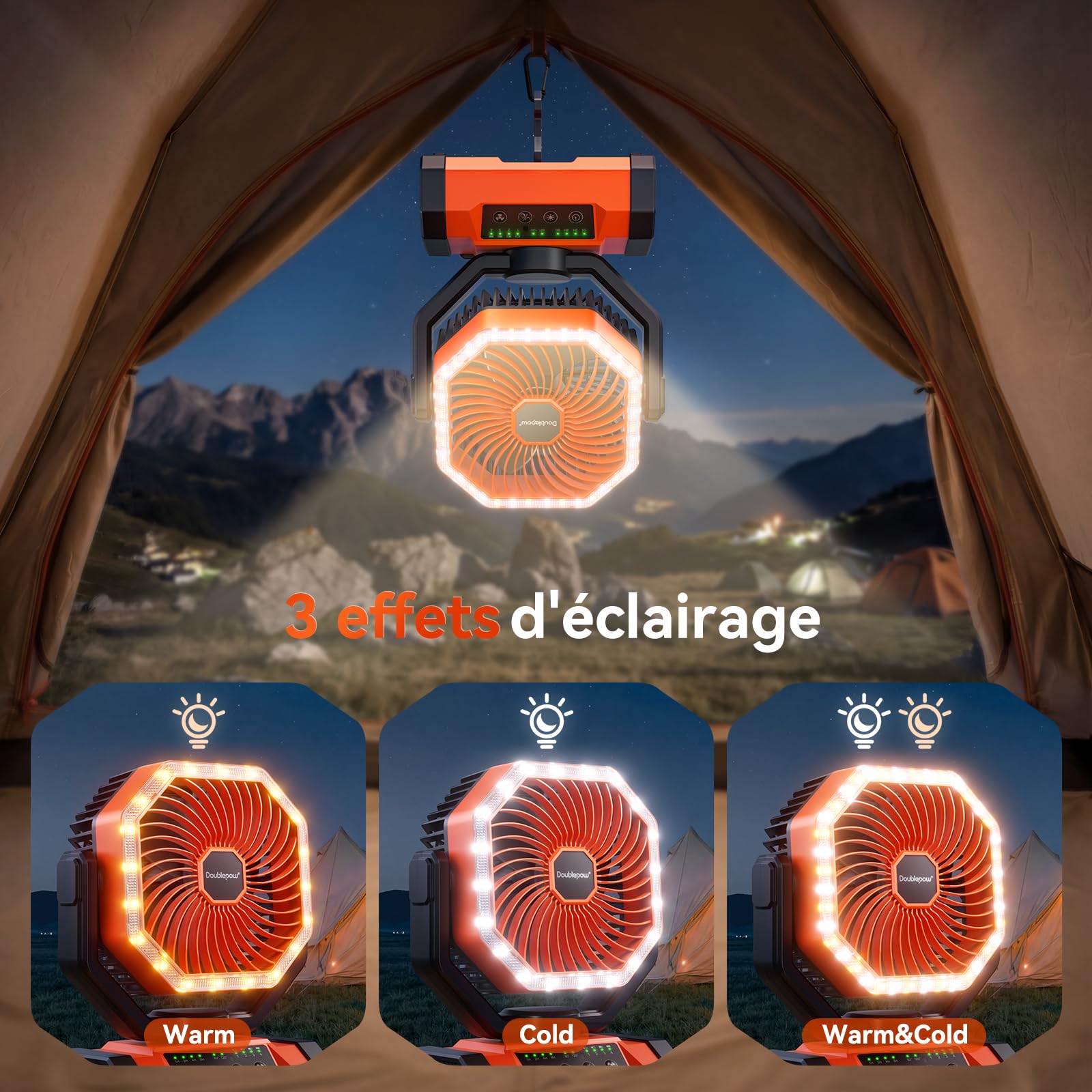 Doublepow Ventilatore da campeggio