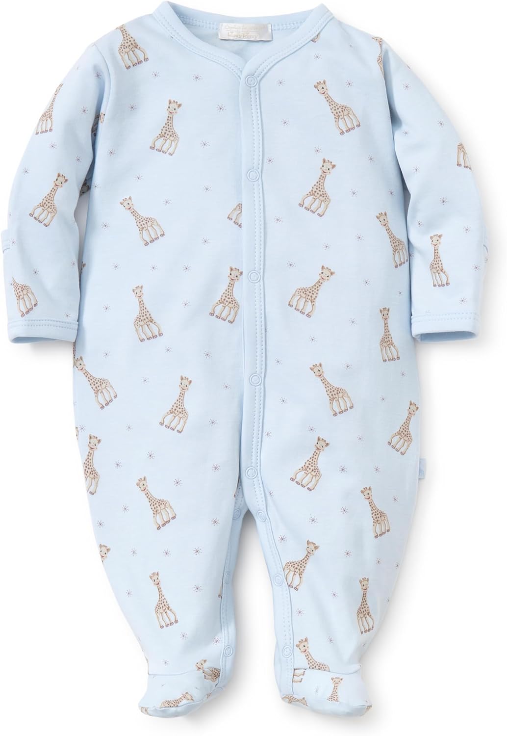 kissy kissy Baby Boys and Girls 100% Pima Cotton Sophie La Girafe Print Snap Front Footie Pajamas, Newborn to 9 Months