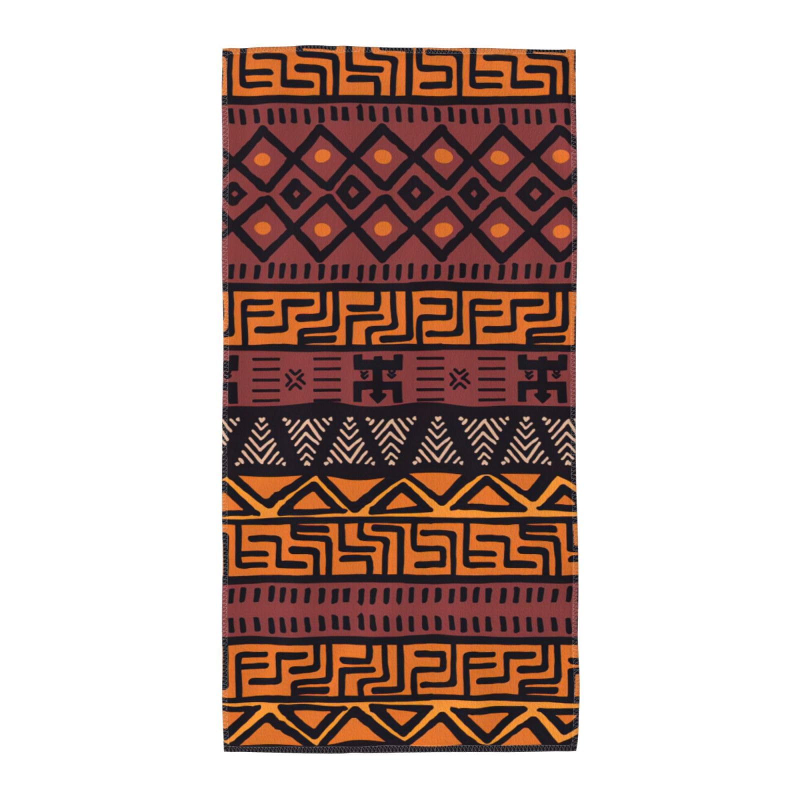 SDEGTHO African Mud Cloth Tribal Fashion Printed Bath Towel High Water Absorption For Hiking Trip