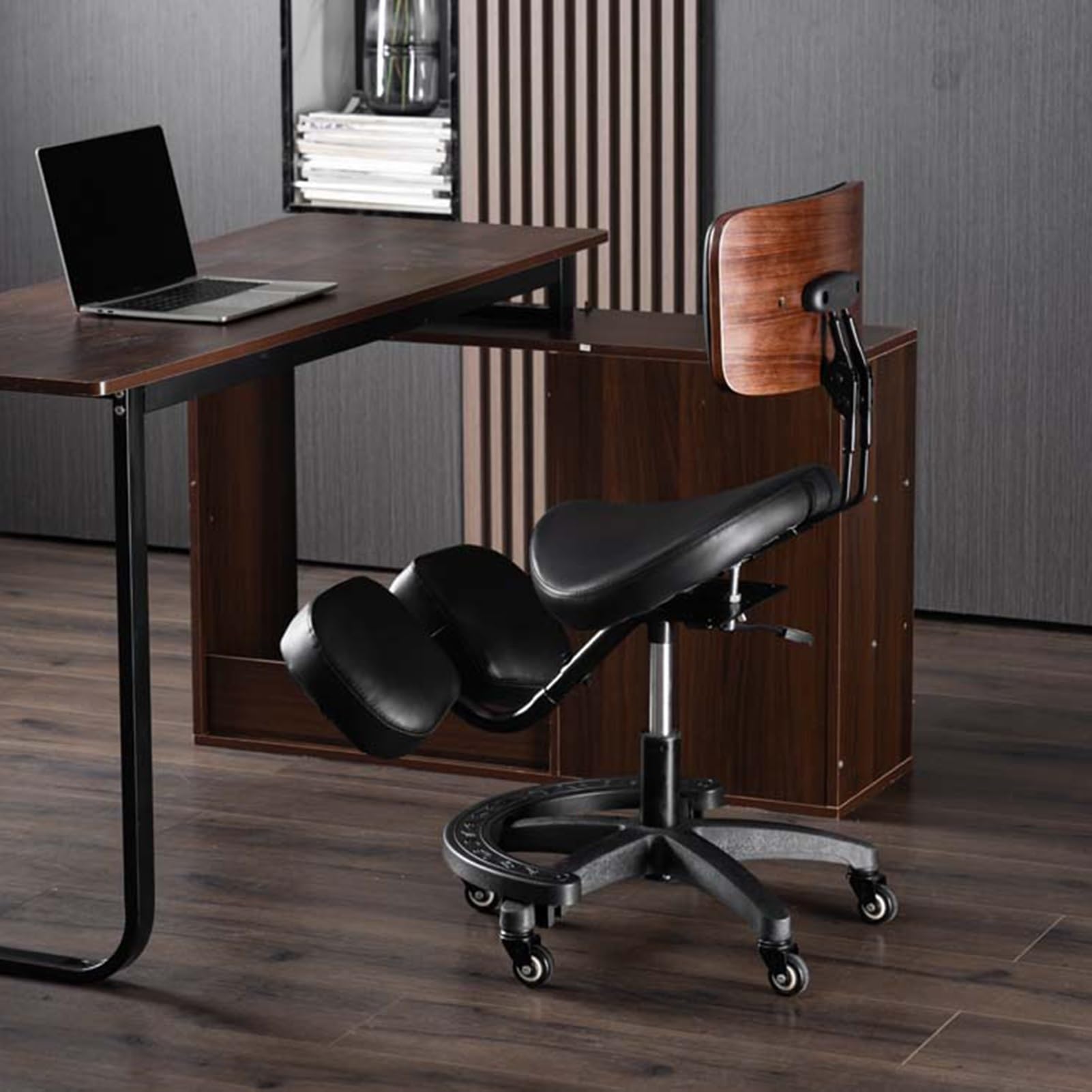 Genérico Silla ergonómica Profesional de Rodillas, con Equilibrio Variable, Altura Ajustable for Mejorar la Postura y la circulación de Las piernas.