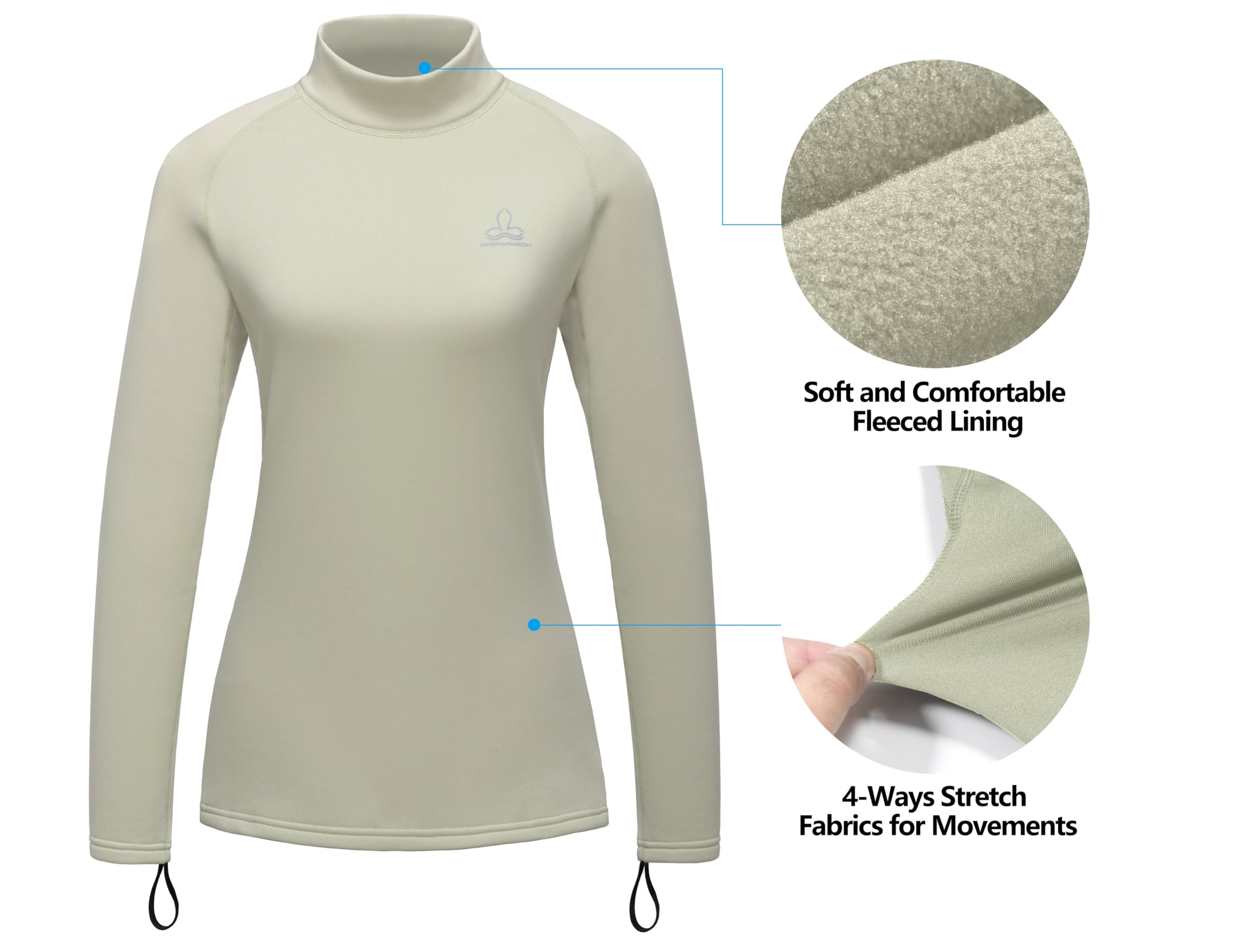 Dasawamedh Damen Fleece Thermo Unterwäsche Set Leichte Warm Base Layers Lange Unterhose für Wandern Skifahren Tauchen