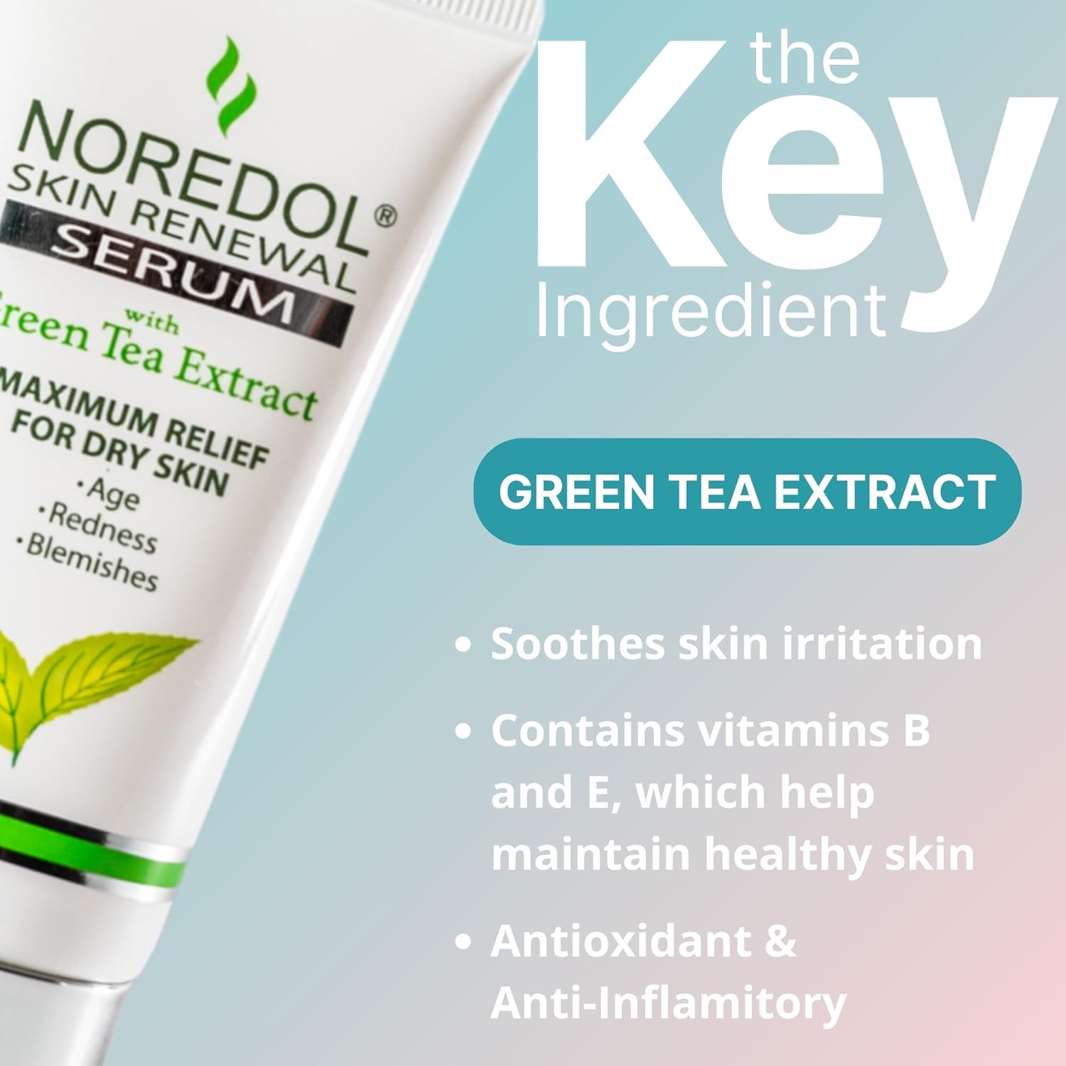 Noredol® Skin Renewal Serum | Anti-Aging Redness Relief | Patented 1,4-Cyclohexanediol + Green Tea & Ferulic Acid | Calms Flushing & Supports Collagen for Mature Skin | Fragrance-Free (2 oz) - Image 4