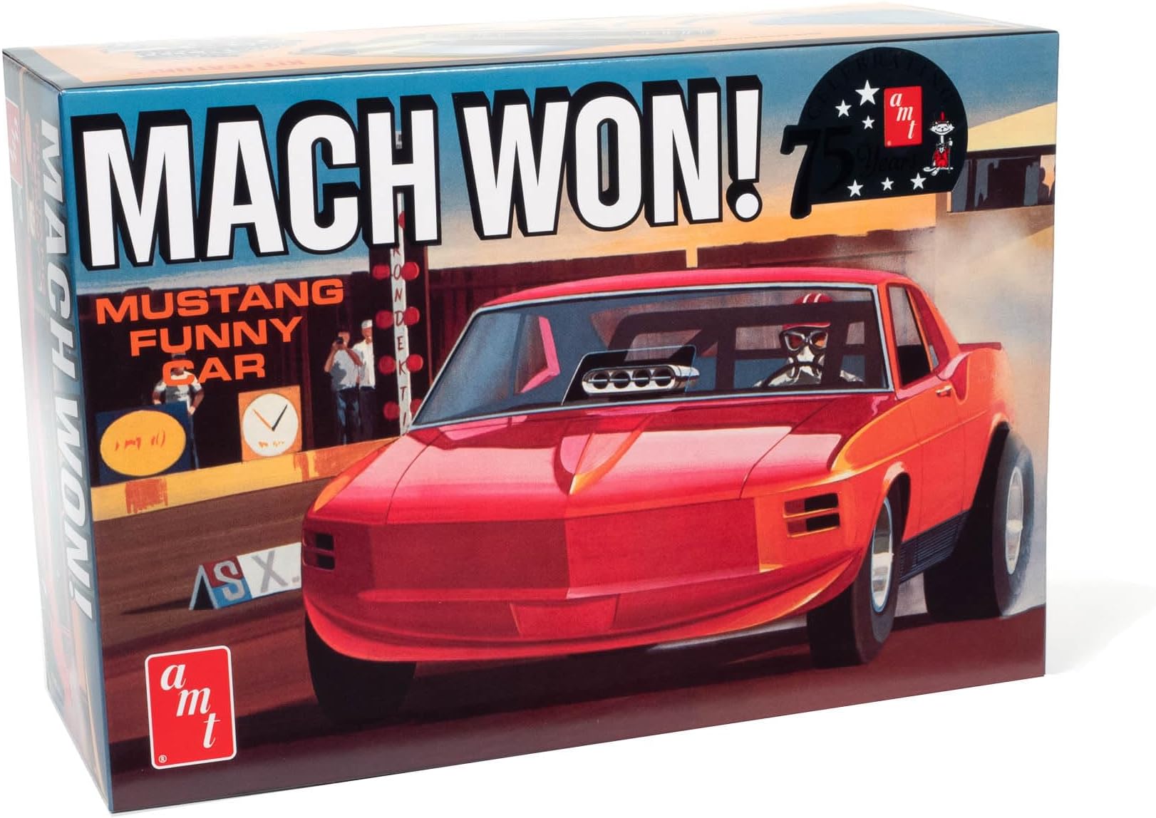 AMT 1970 Ford Mustang Funny Car Mach Won 1:25 Scale Model Kit, Unpainted