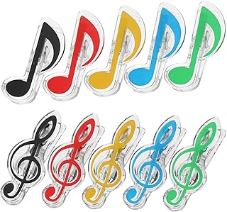 jojofuny 20pcs Music Note Folder Page Holder Reading Violin Books Clamp Bookmark for Music Book Paper Clip Holder Music Notebook Music Notes Music Book Clip Clips Bookmarks Abs Gift Piano