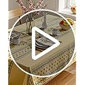 Image of Urban Space Polyester Table Cover for Dining 4 Seater,Water,Dust & Stain Resistant Rectangular Dining Table Cloth,Anti Skid Cover Cloth for Center Table,Home Decor(Skybloom Buttercream,52 inchx72 inch)