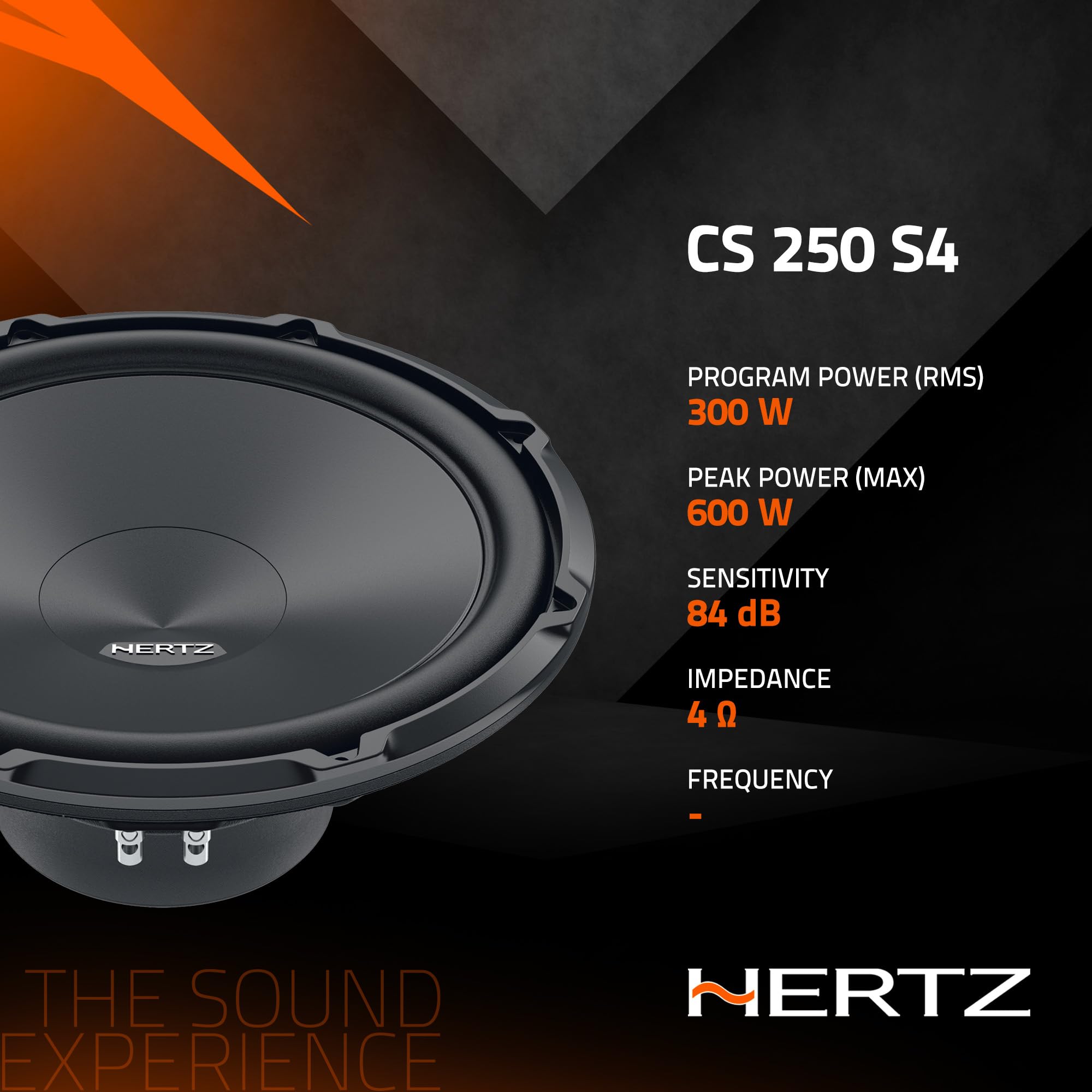 Hertz CS 250 S4 – 250-mm Subwoofer 4 Ohm, 600W Peak für geschlossene oder Bassreflex-Gehäuse