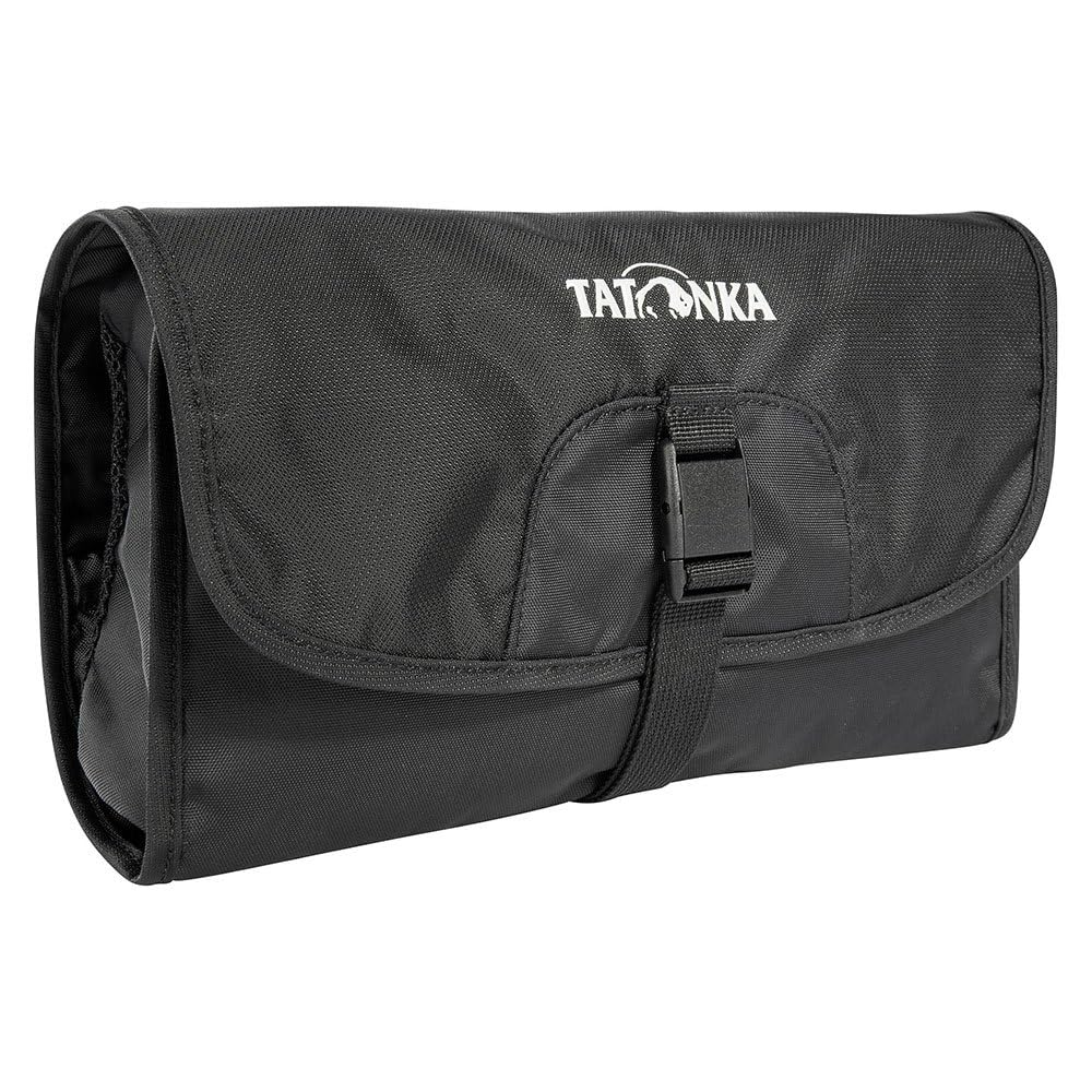 Tatonka Small Travelcare kosmetyczka – płaska kosmetyczka do zawieszenia z przegródkami i lustrem – czarna, 25 x 17 x 4 cm
