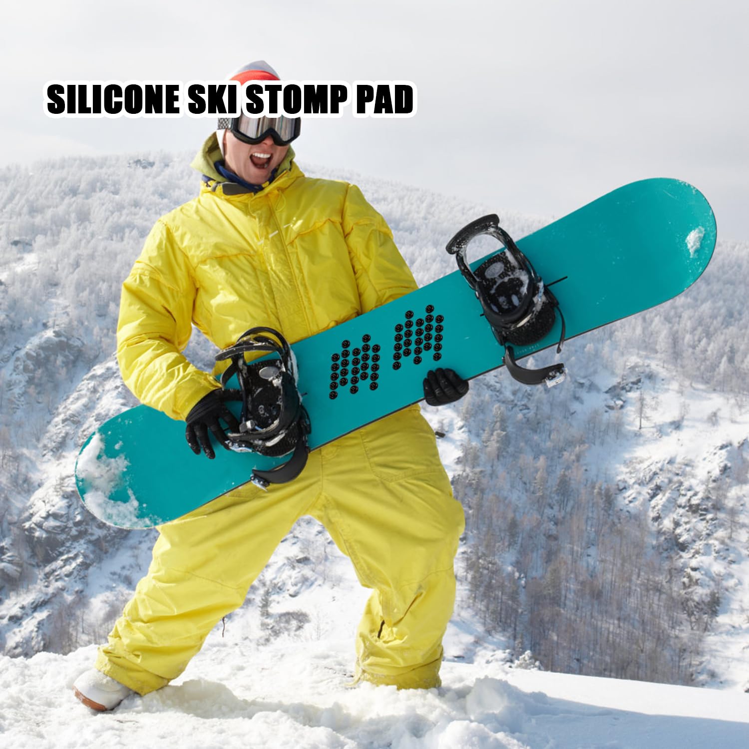 PEUTIER 100pcs Pad Snowboard Antidérapant, Pointes Auto-Adhésives Marchepied pour Snowboard Coussinet de Préhension Supplémentaire Accessoires de Ski d'hiver (Noir)