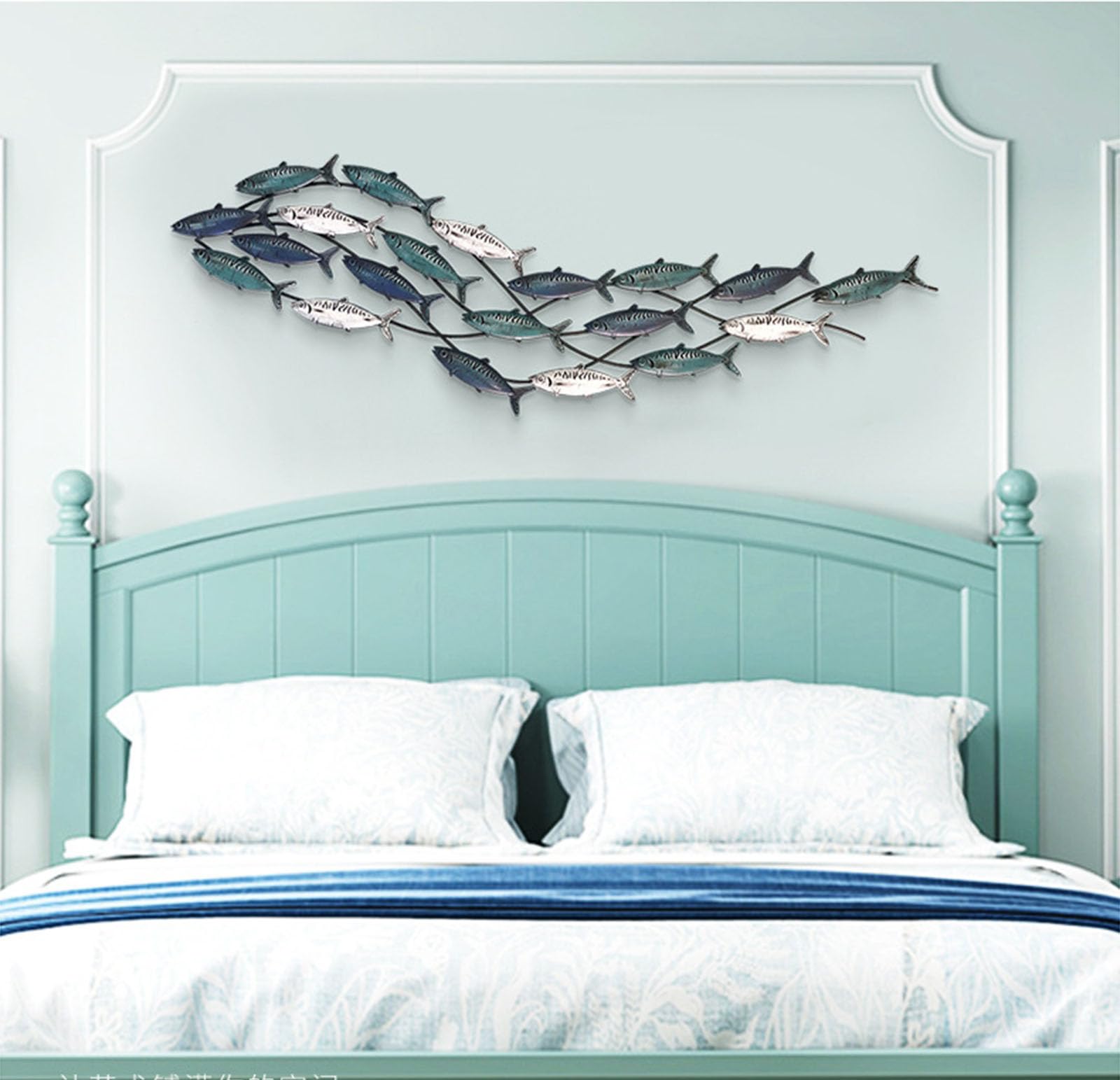 LMYSXAOZ Metal Fish Wall Art Sculpture for Home Garden Bedroom Aqua Theme Marine Decor