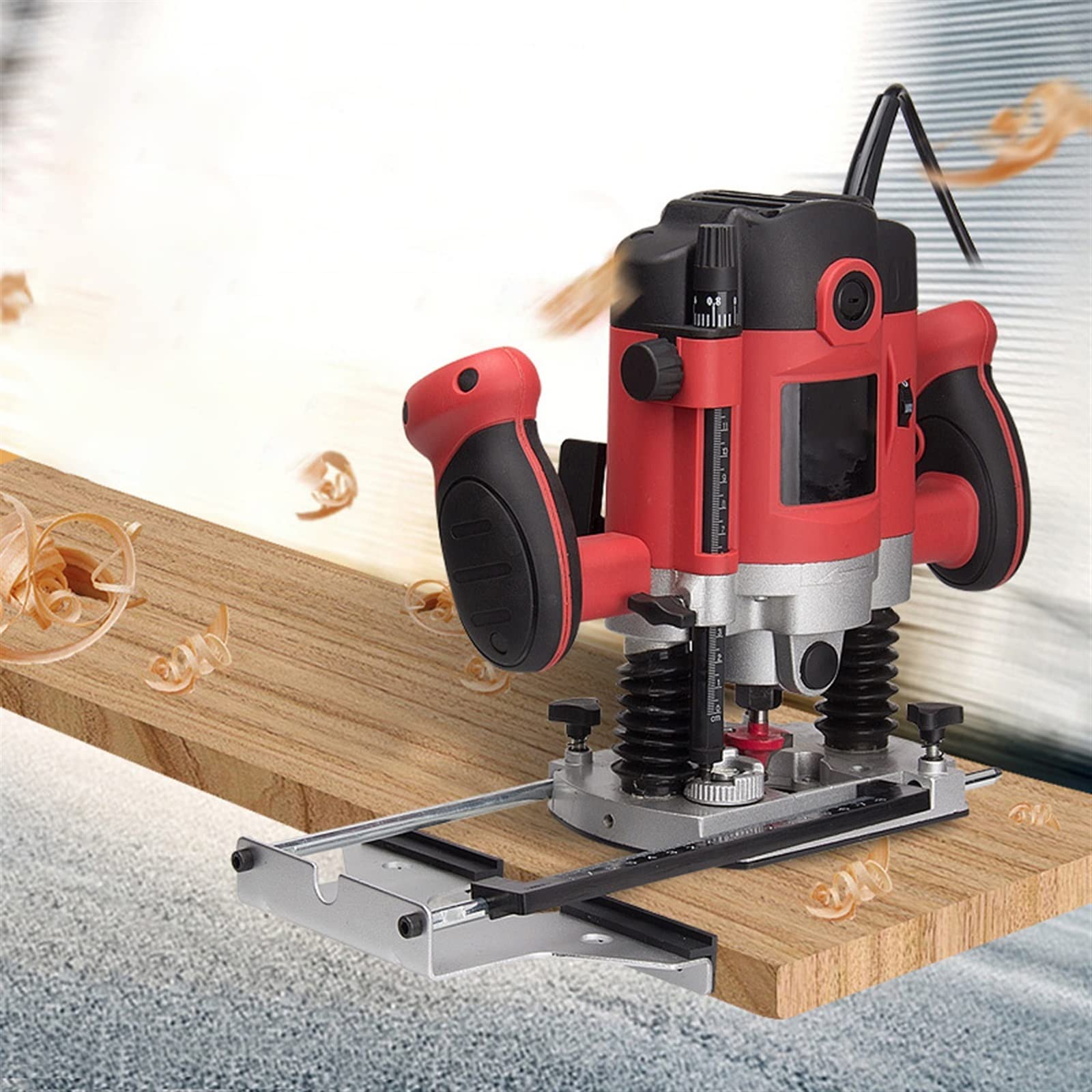 EDEDE Rifilatore Fresatrice Verticale, 2100W Lavorazione del Legno Elettrico Trimmer Incisione del Legno Scanalatura Guarnizioni Macchina Intaglio Router Scanalatura con Fresa per Legno