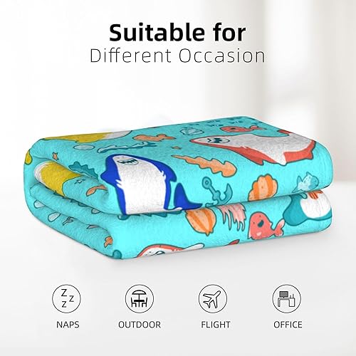 Miniatura 5 de Manta de tiburón para niños, manta de tiburón para niños y niñas, manta suave y bonita, manta cómoda de 50 x 60 pulgadas para niños y adolescentes