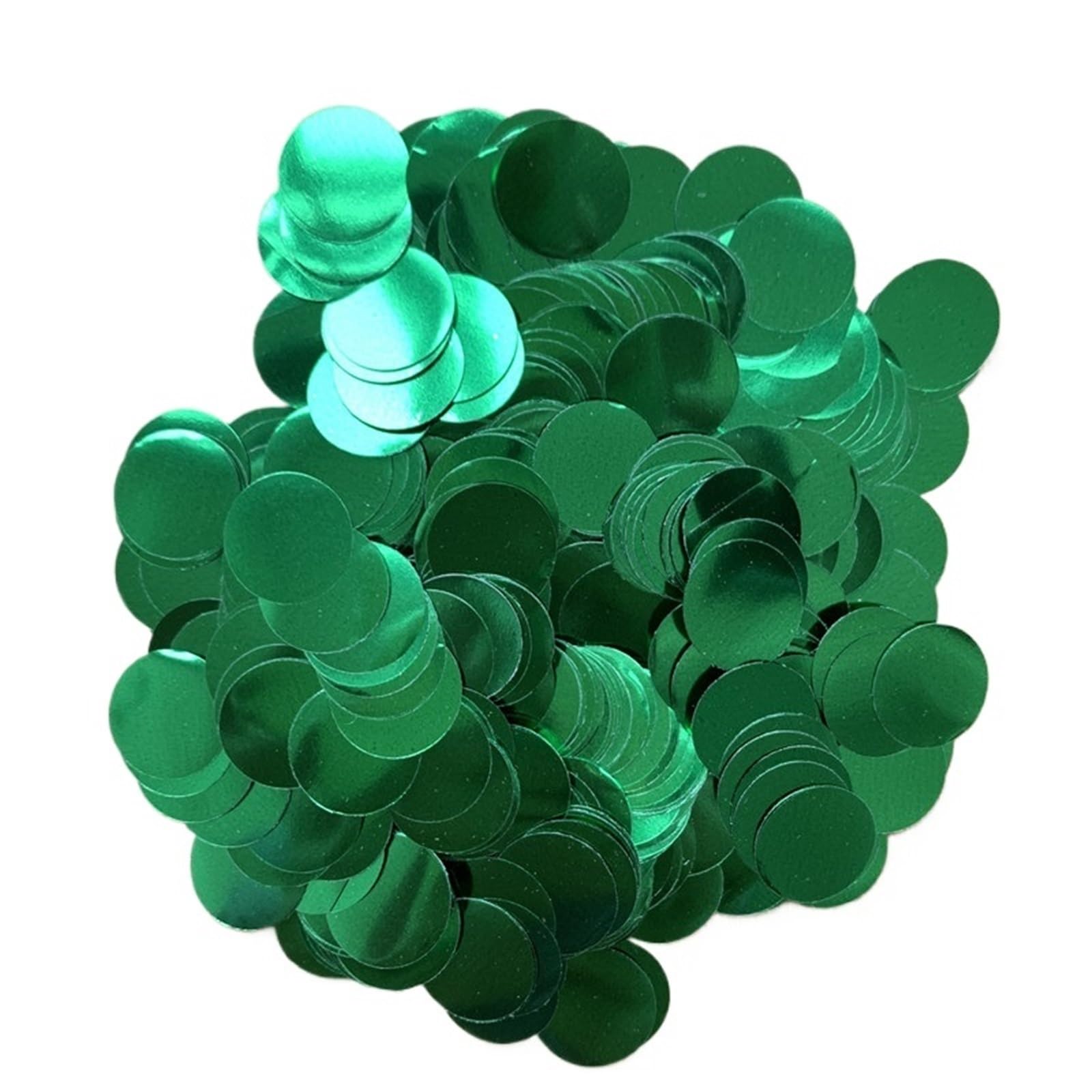 Confettis Brillants Confettis en feuille métallique 1,5 cm, ronds, étoiles, cœurs, paillettes, décorations de table, mariage, anniversaire(Green,1Kg)