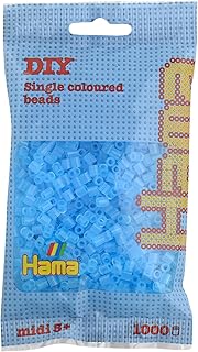 Hama Bolsa de 1.000 Cuentas cilíndricas de Repuesto, Color Azul Agua translúcido