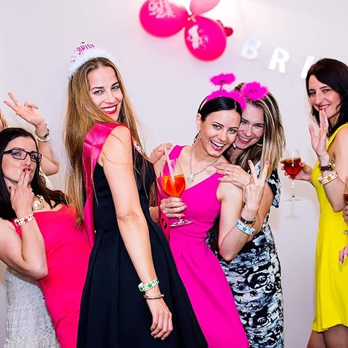 Miniatura 3 de BBTO 600 pulseras para eventos de estrellas, pulseras de papel de colores para eventos, impermeables, de neón, fiestas, eventos, bandas de mano,