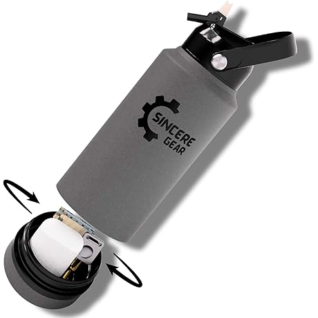 HydraNest Insulated Water Bottle with 6 Oz Snack Compartment