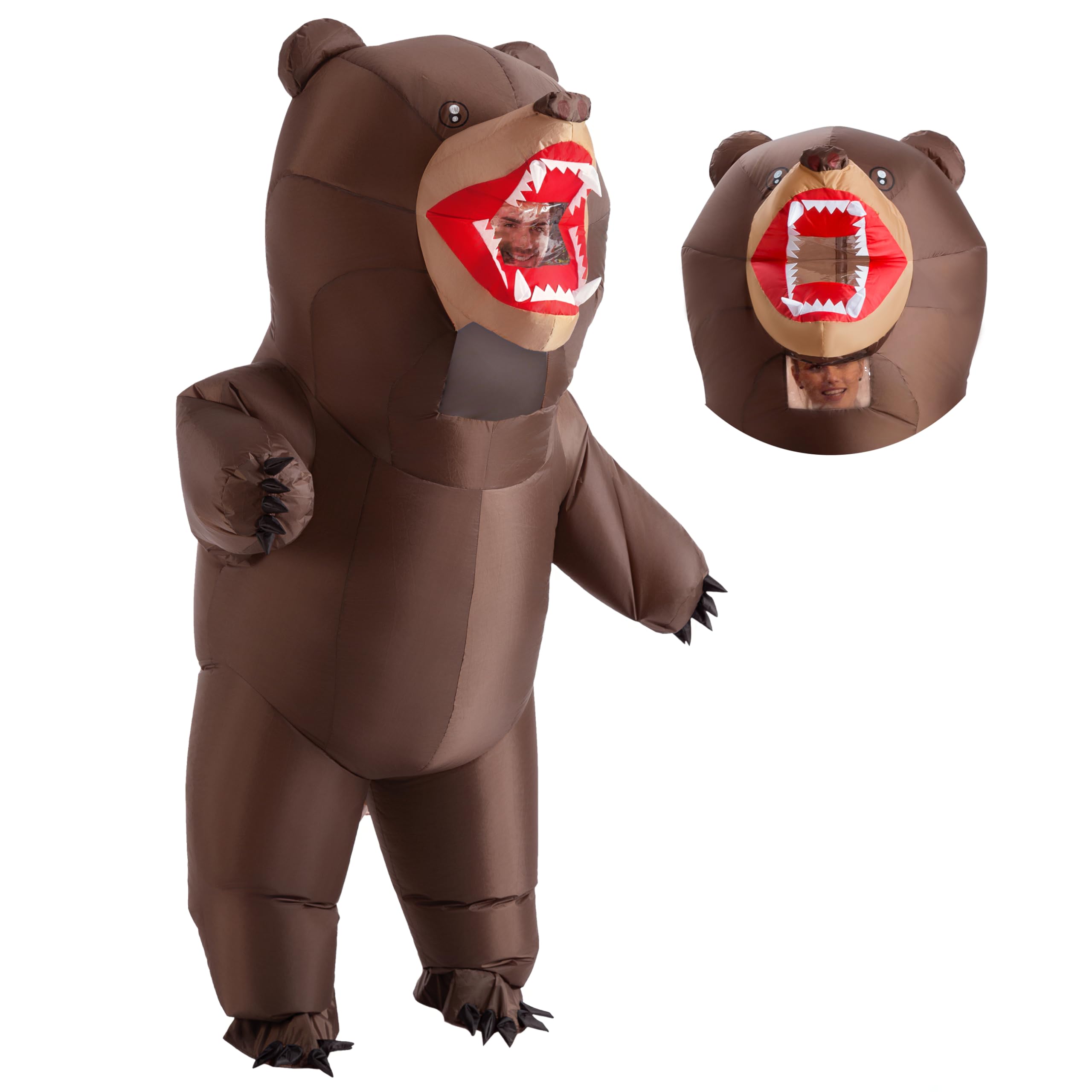 Halloween Inflatable Costume Adult, Bear Blow-up Costume, Full Body Outfit for Themed Parties