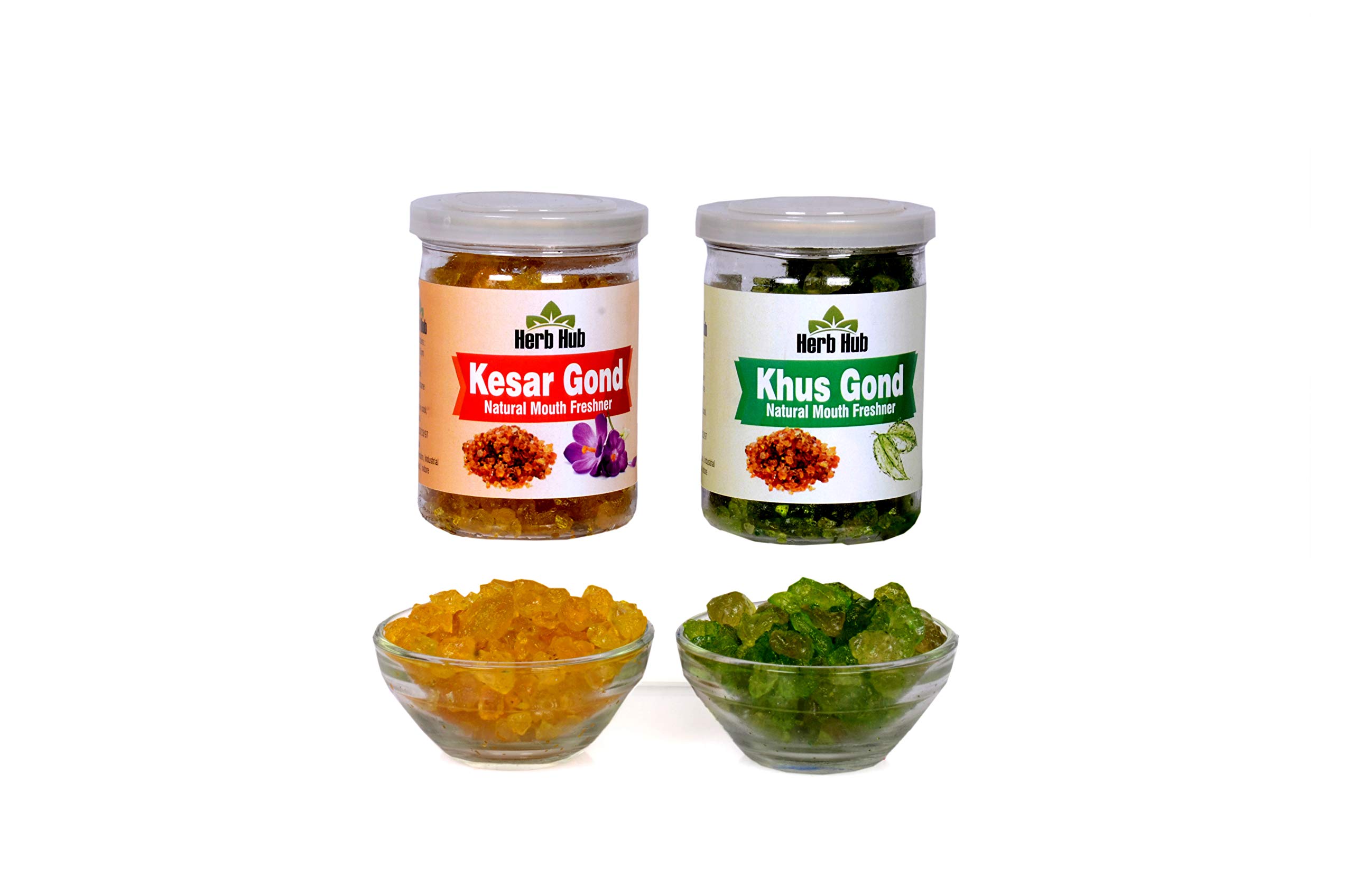 Herb Hub Flavoured Gond Natural and Handmade Mukhwas and Mouth Fresheners (Gulab & Khus)