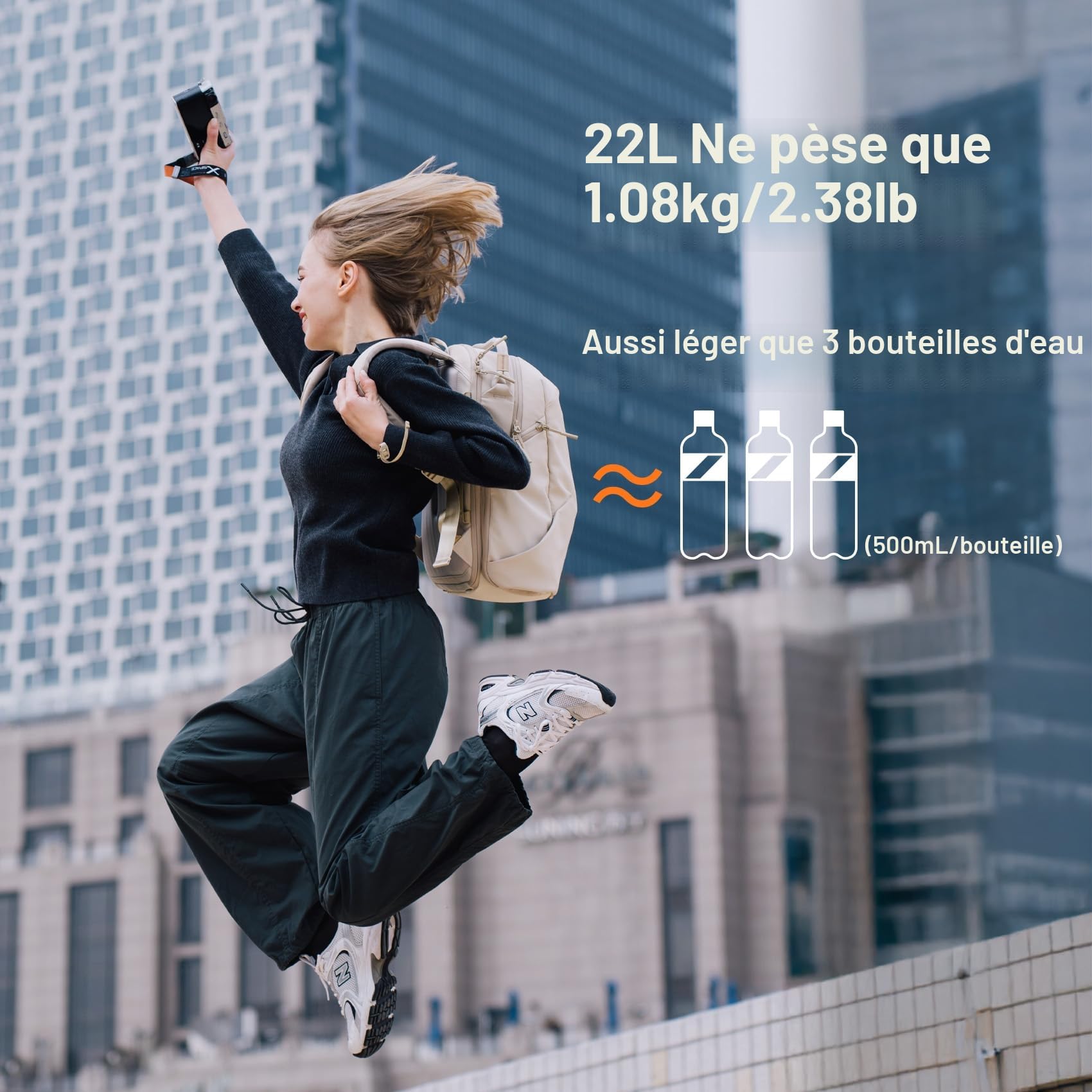 PGYTECH OneGo Lite Sac a Dos Appareil Photo 22L Sac Léger étanche pour Photographie Urbaine et Voyage. Compatible Sony/Canon/Nikon/reflex/numériques, Noir Mat