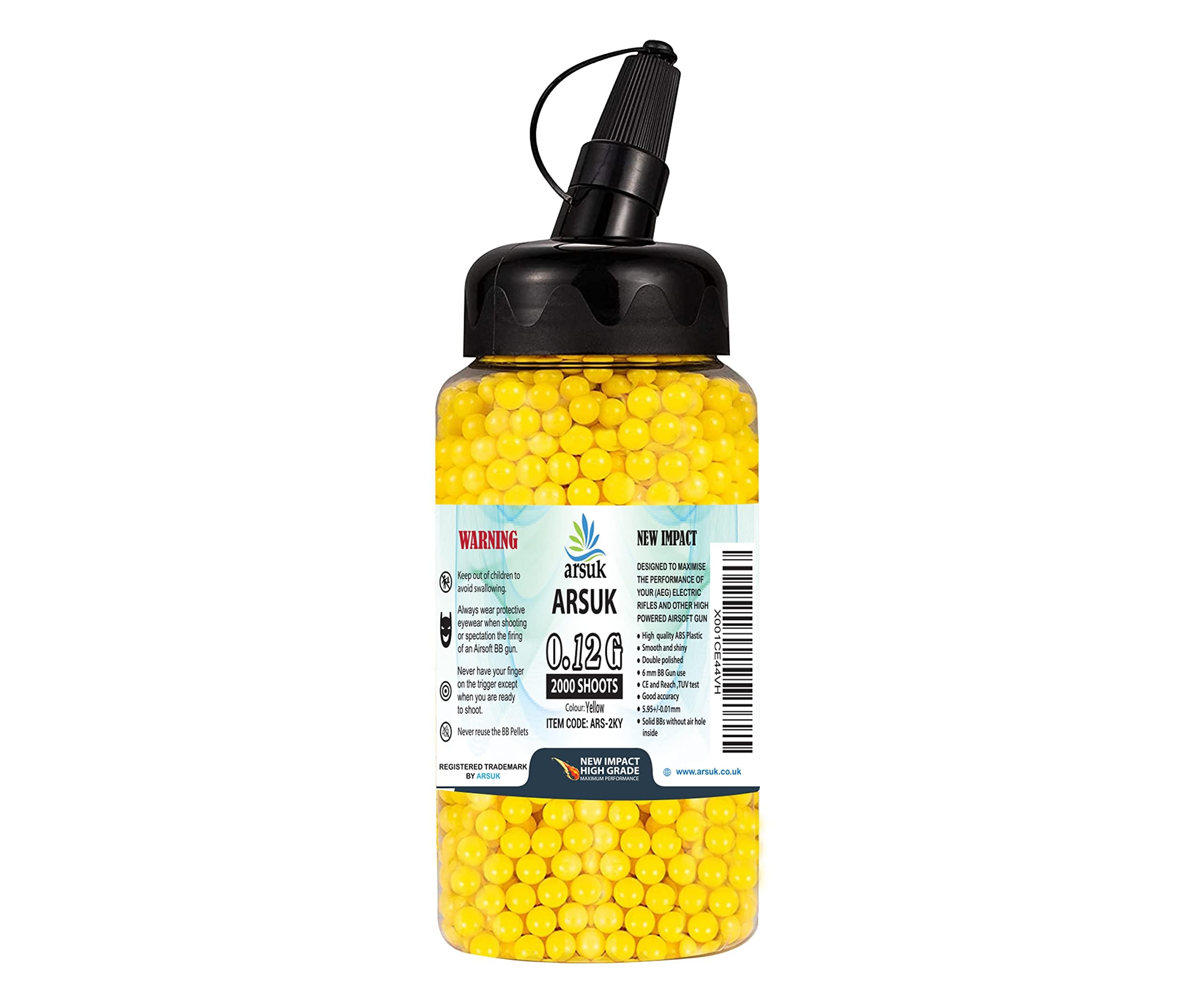 Arsuk Lot de 5000 balles BBS biodégradables pour entraînement à la cible - 6 mm - Blanc - 0
