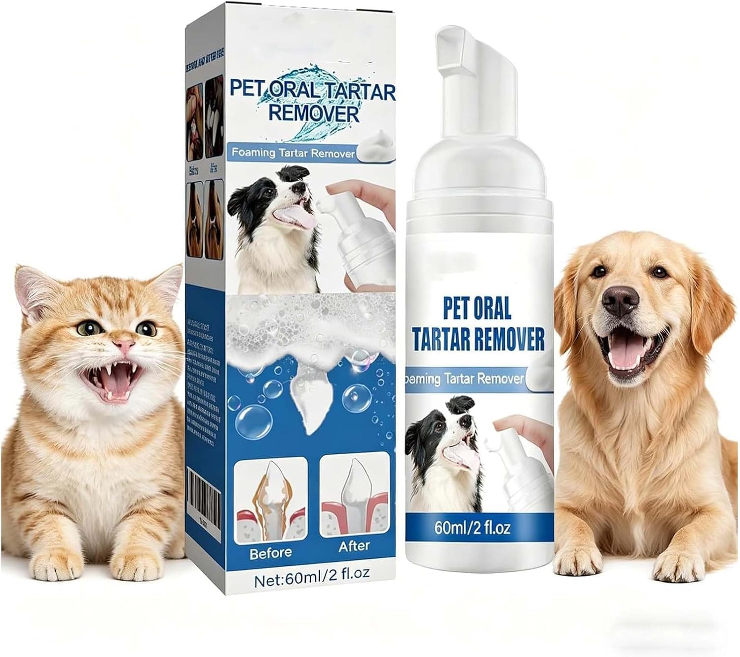 Pet Dental Tartar Remover,Oral Spray for Dogs Teeth Cleaning,Pet Dental Foaming Care Spray,Dog Breath Freshener,Support Healthy Gums,Reduce Tartar for Cats and Dogs (1pcs) — image 1