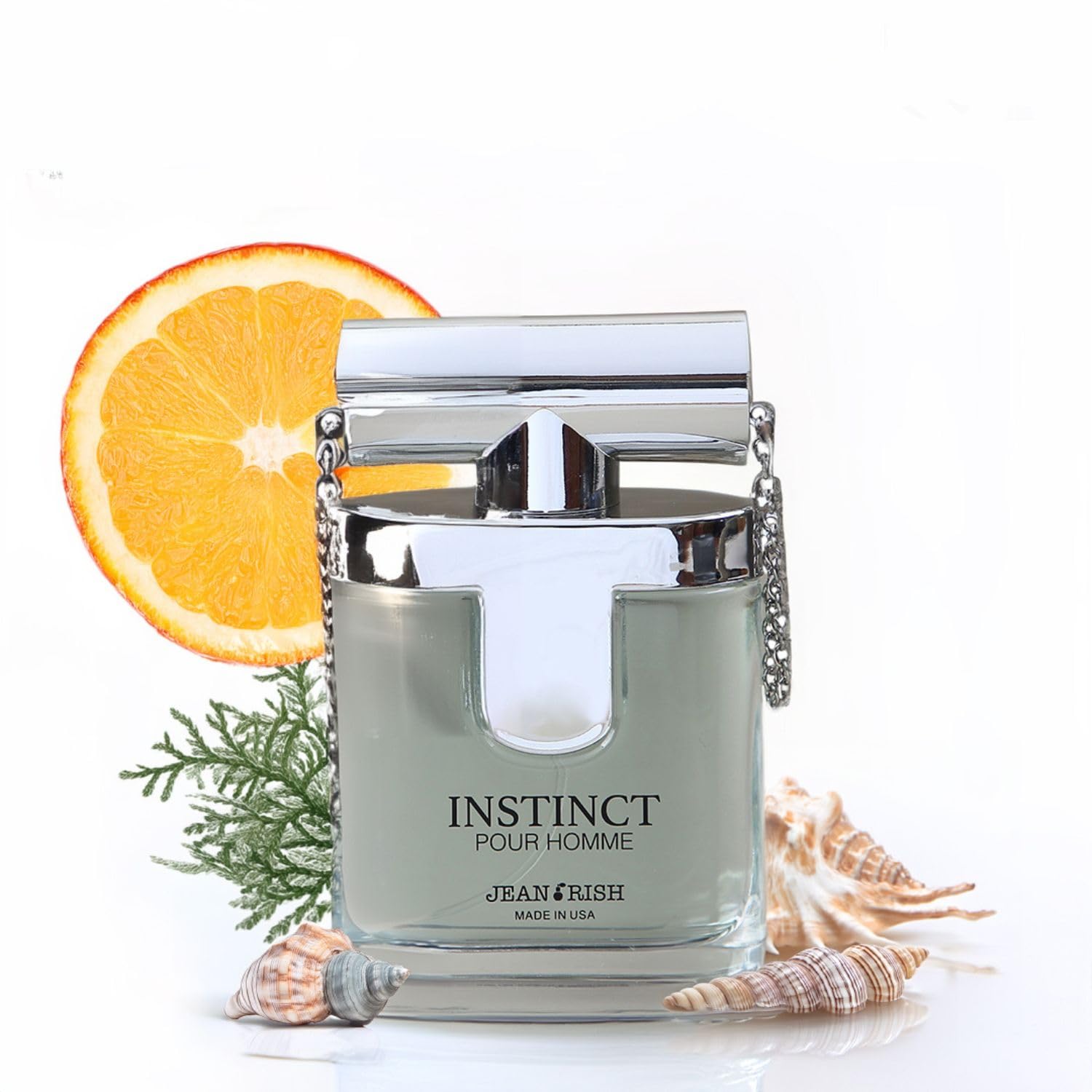 Jean Rish Instinct Pour Homme Eau De Toilette - Perfume for Men (3.4 Fl Oz / 100ml) with Ambergis, Mandarine Orange & Sea Notes - Long Lasting and Luxury Fragrance