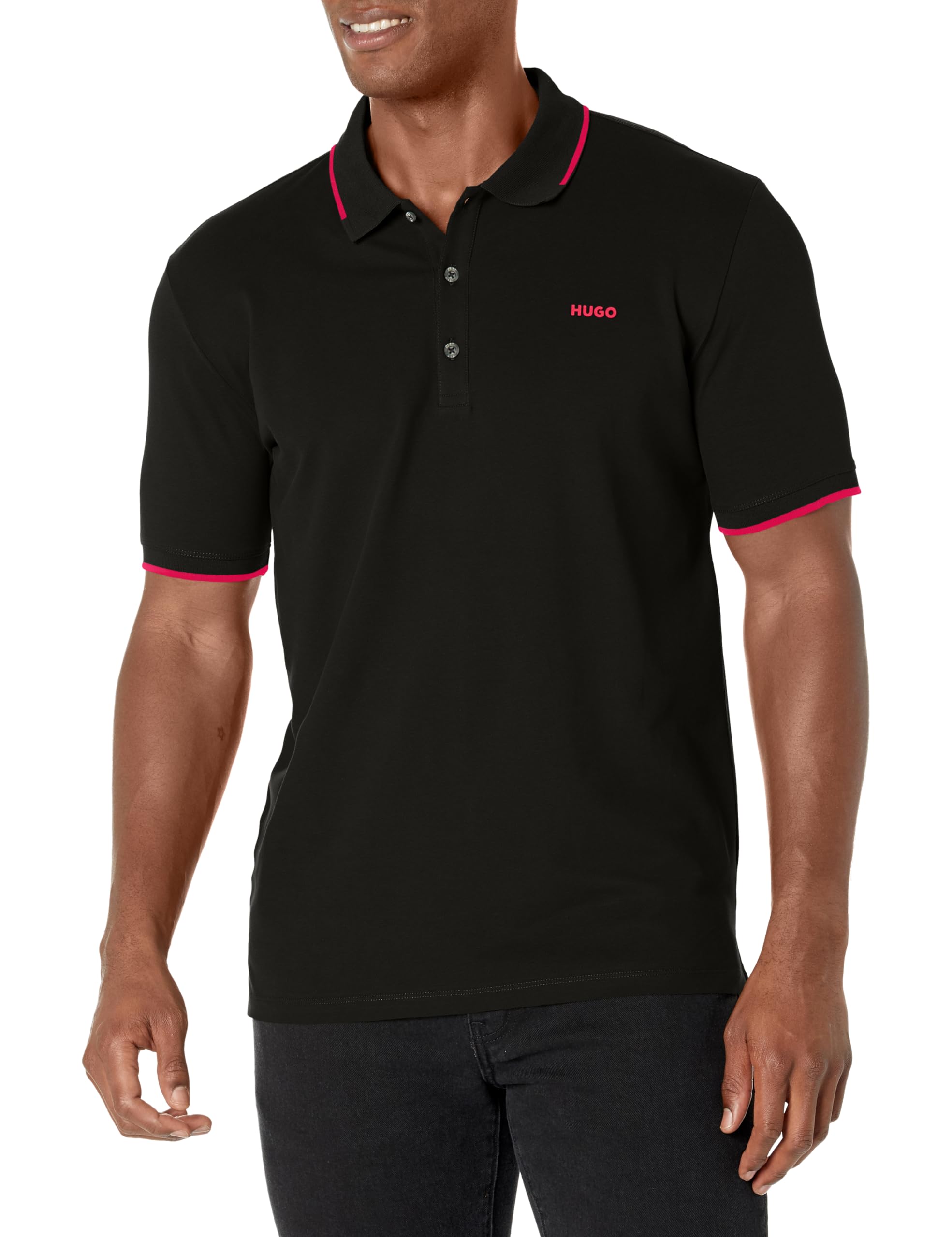 HUGOMen's Slim Fit Cotton Mix Polo Shirt