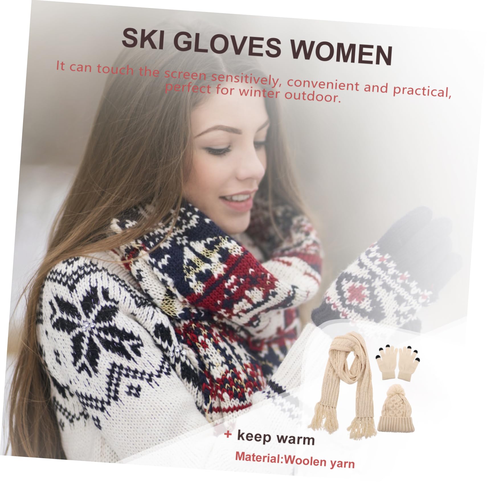 Cappello Di Lana Autunno Inverno Cappelli e Guanti Invernali Accessori Invernali Guanti Da Esterno Guanti Da Donna Guanti a Maglia Guanti Da Sci Guanti Per Costumi Filato