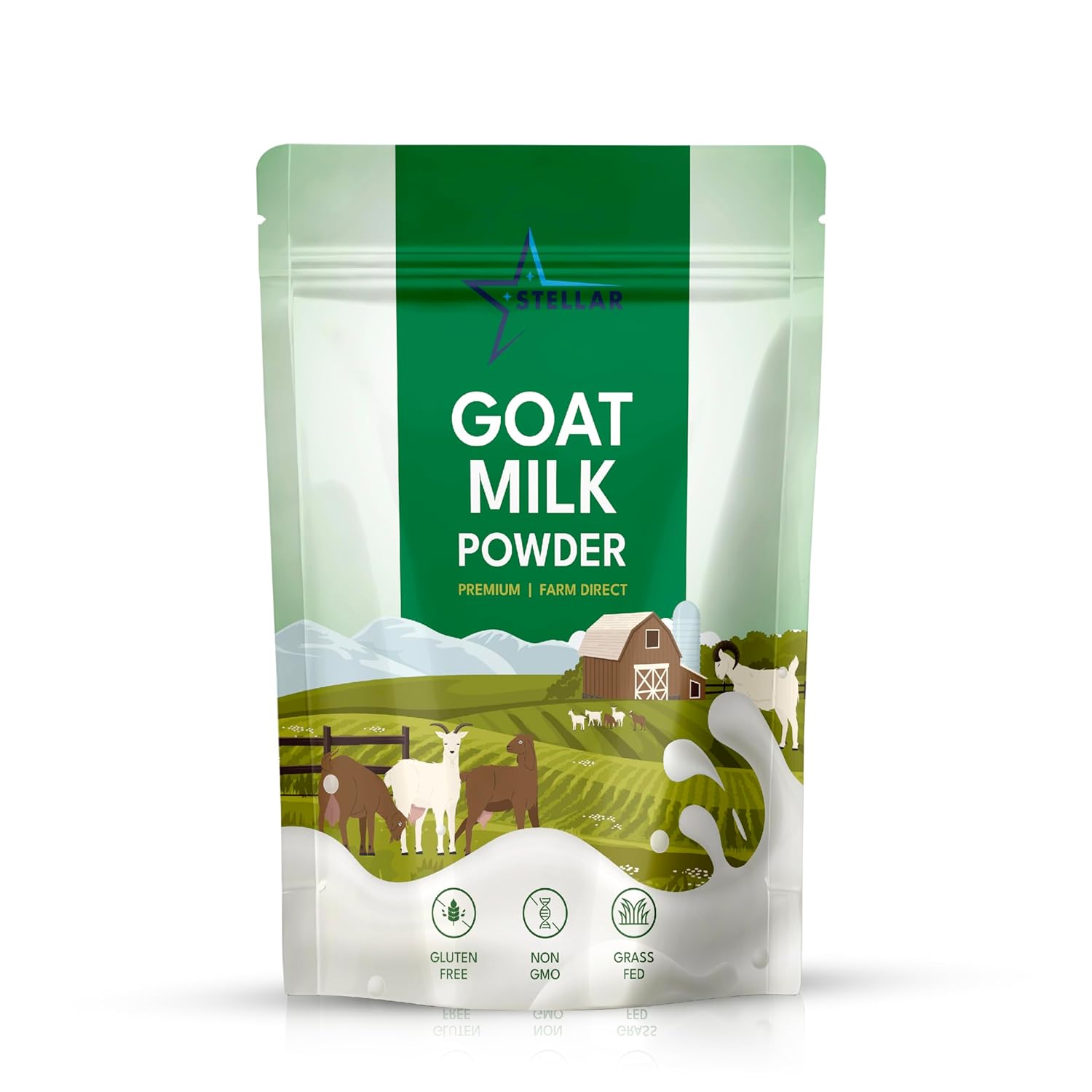Stellar Goat Milk Powder – Powdered Goat Milk for Humans, Dogs, & Cats & | 100% Grass-Fed from Australia, Easy to Digest, High in Protein | Non-GMO, Gluten-Free | 32 oz (2 lbs)